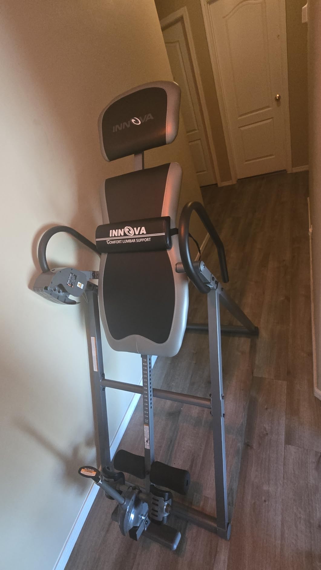 Innova Health and Fitness Inversion Table with Adjustable Headrest, Reversible Ankle Holders, and 300 lb Weight Capacity - Standard A customer photo 2