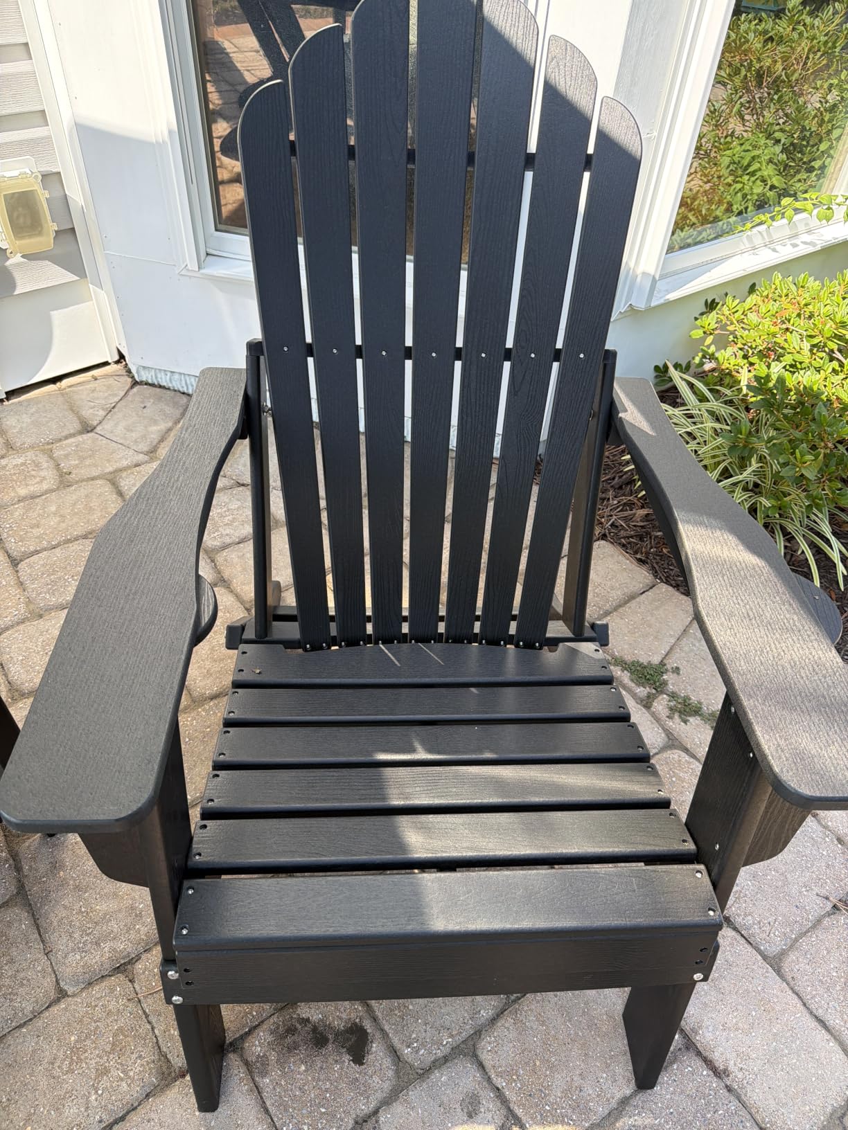 Oversized Folding Adirondack Chair, HDPE All-Weather Patio Chair with 2 Cup Holders, High Back Wide Seat Fire Pit Chair for Outdoor, Lawn, Garden, ArubaBlue customer photo 1