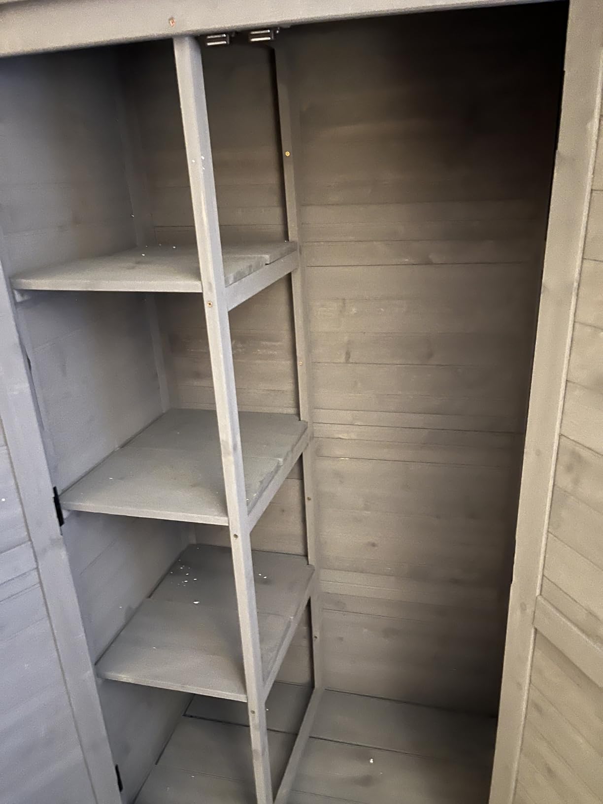 68'' Outdoor Storage Cabinet, Wooden Garden Tool Cabinet with Metal Top, Large Vertical Storage, Metal Work Surface, Patio & Garden Ready customer photo 2
