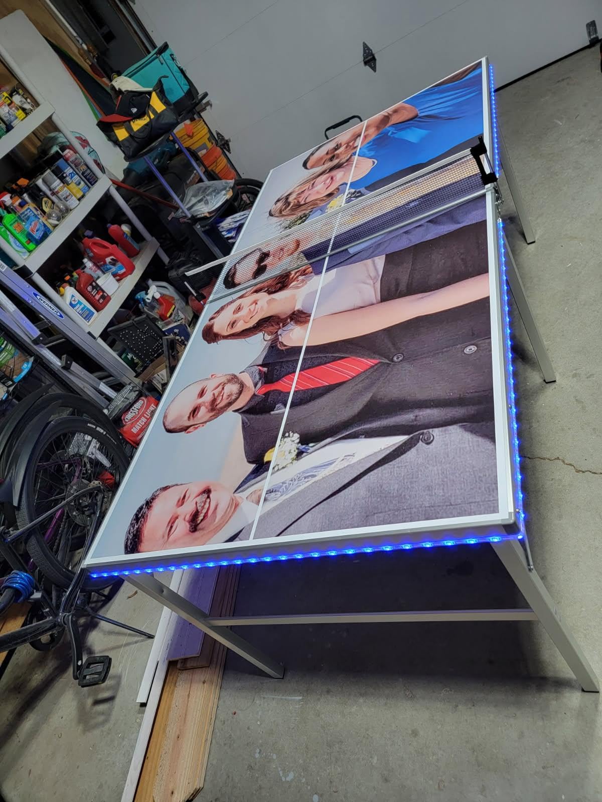 PartyLife 6 ft x 3 ft Ping Pong Table Tennis Table | Mid-Size Portable Folding Indoor Outdoor Foldable Ping Pong Table Tennis Table w/Optional LED Lights customer photo 2