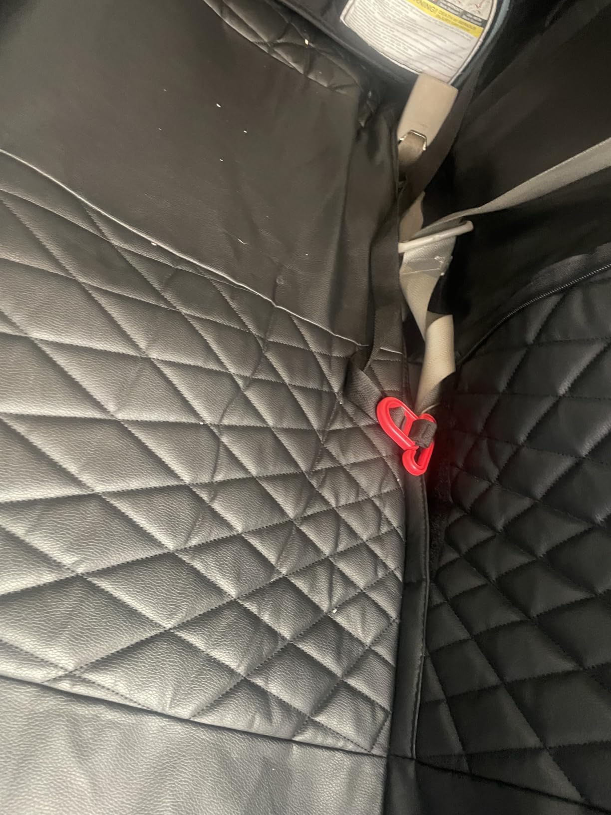 CAR PASS 5 Seats Piping Luxury Faux Leather Seat Covers Full Set, Anti-Slip Waterproof Seat Covers Compatible with Front Armrests, Universal Fit for Suvs,Vans,Trucks,Airbag Compatible, Pure Black customer photo 2