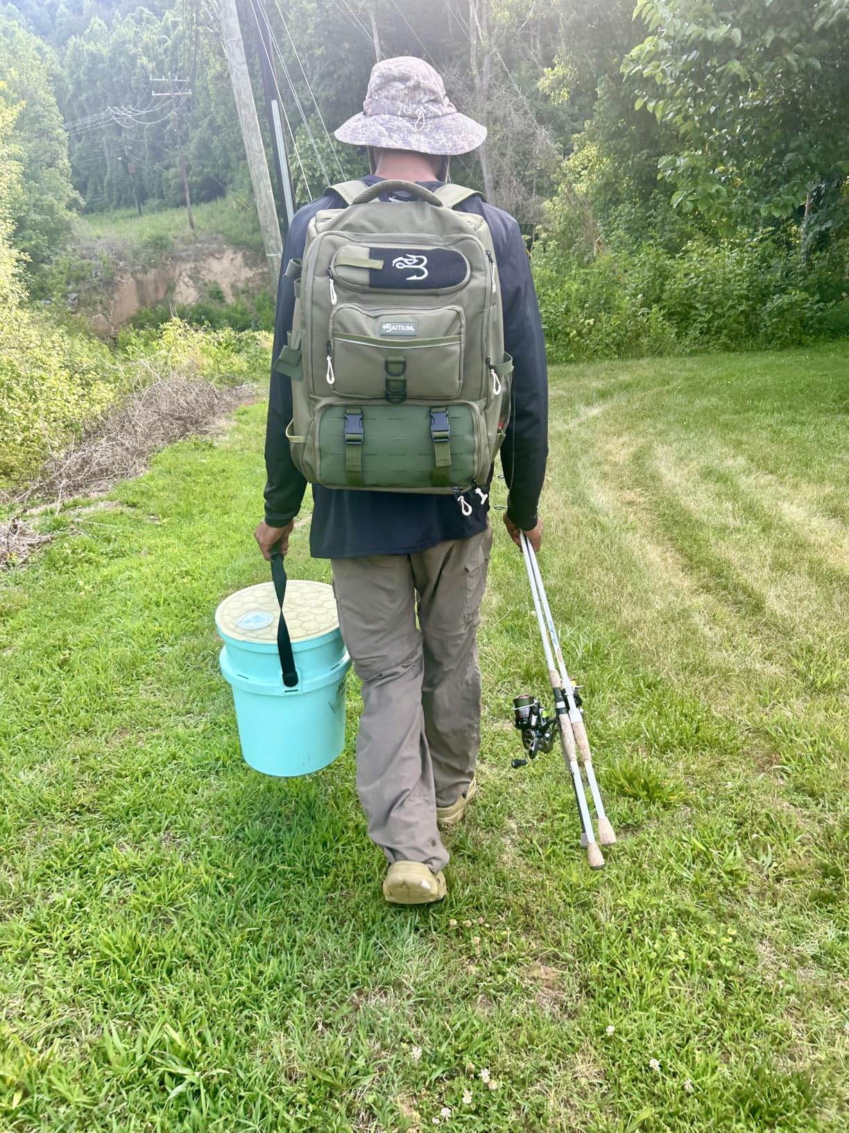Baitium Fishing Backpack with Rod Holders, 40L Capacity with Cooler, Rain Cover, 4 Tackle Trays customer photo 1