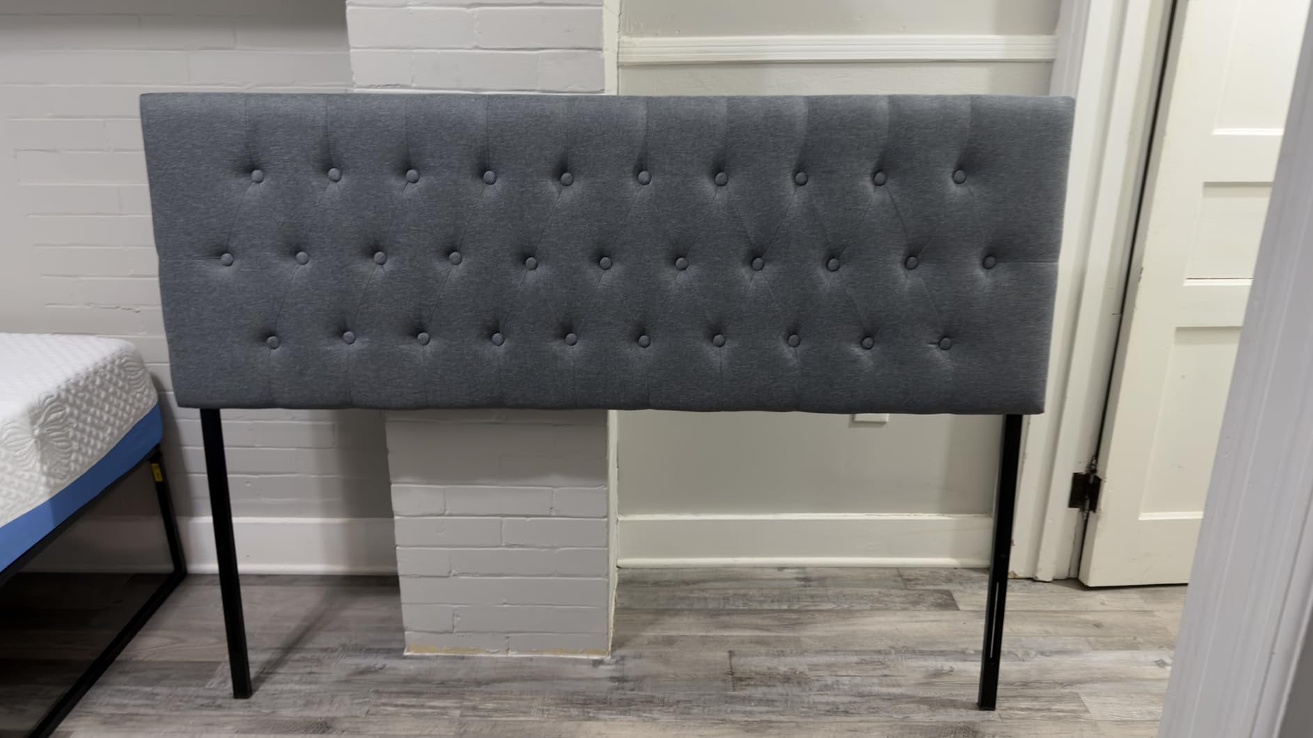 Huatean Home Tufted Upholstered Headboard Queen Size, Solid Wood Head Board with Durable Metal Legs, Adjustable Height Bed headboard from 37
