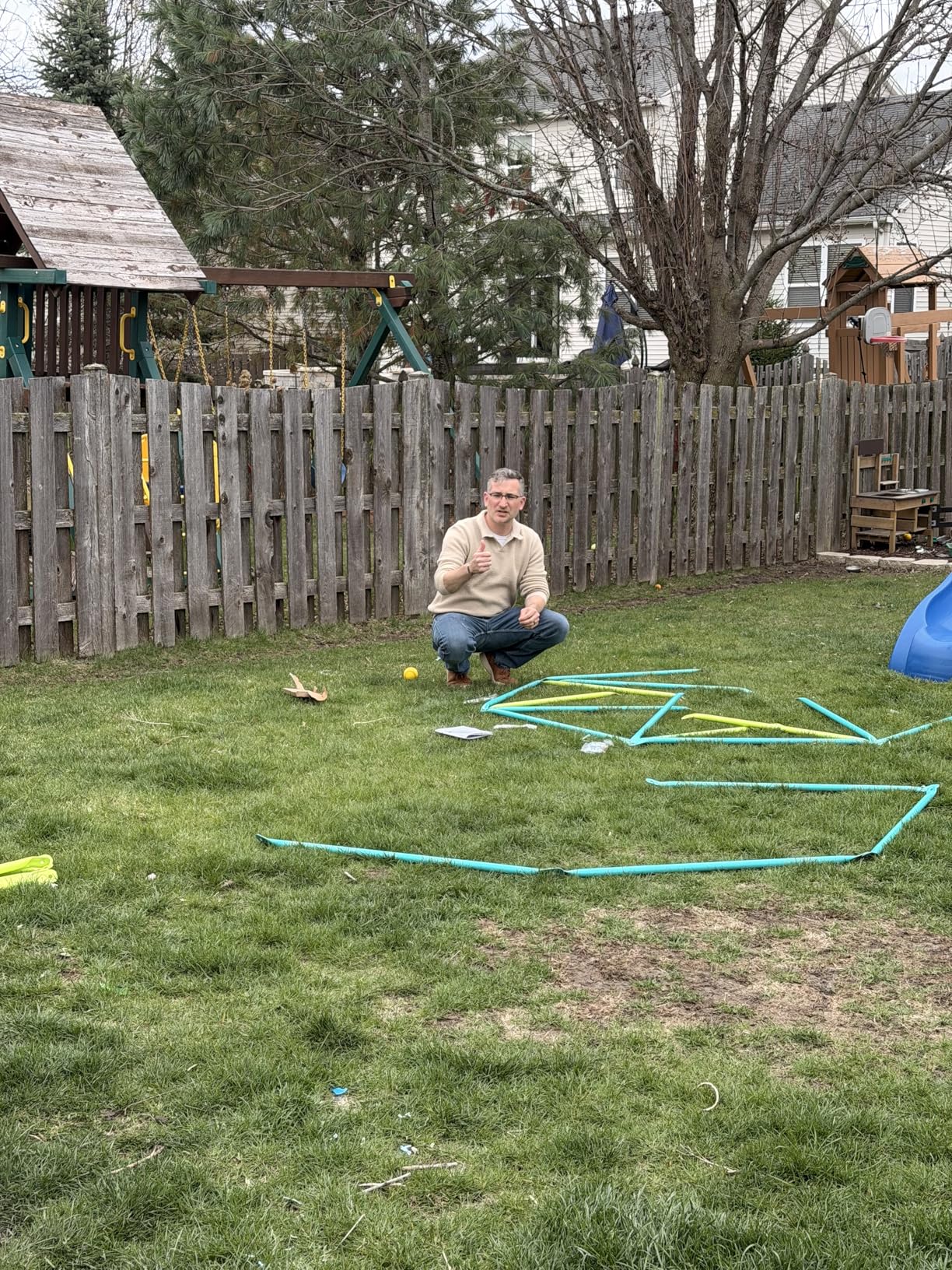 Hapfan 10 ft Climbing Dome Swing Set with Saucer Swing, Jungle Gym for Kids Outdoor Backyard, Supports 800lbs, Easy Asssembly, Rust-Resistant Outdoor Playset for Ages 3-8 8-12 customer photo 2
