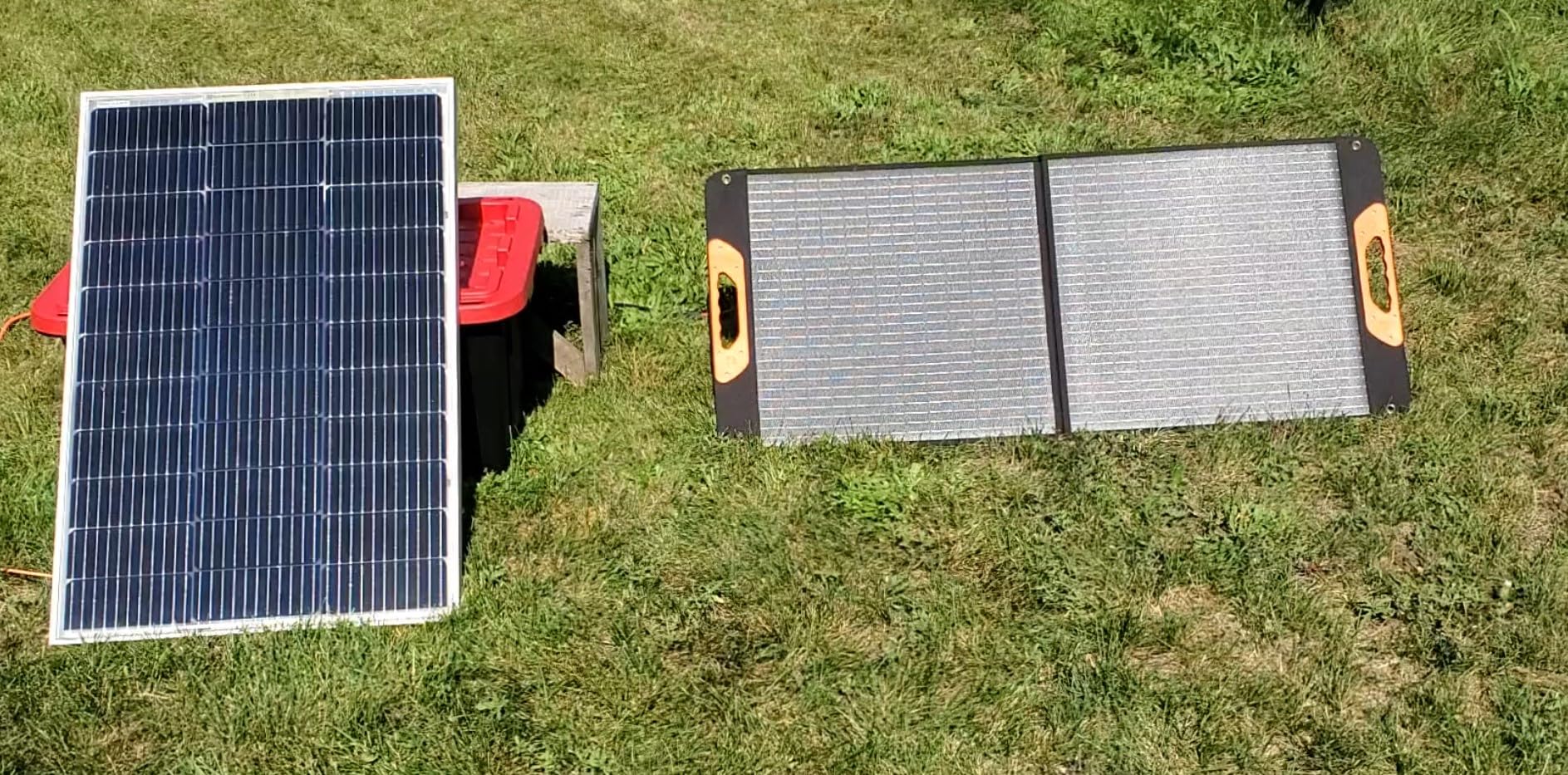 100W Portable Solar Panel with 5-in-1 Cable, 23.5% Efficiency Mono Foldable Solar Charger for Jackery 300/Ecoflow River/Anker/Bluetti, IP67 Waterproof for Camping RV Off-Grid Emergency Power customer photo 1