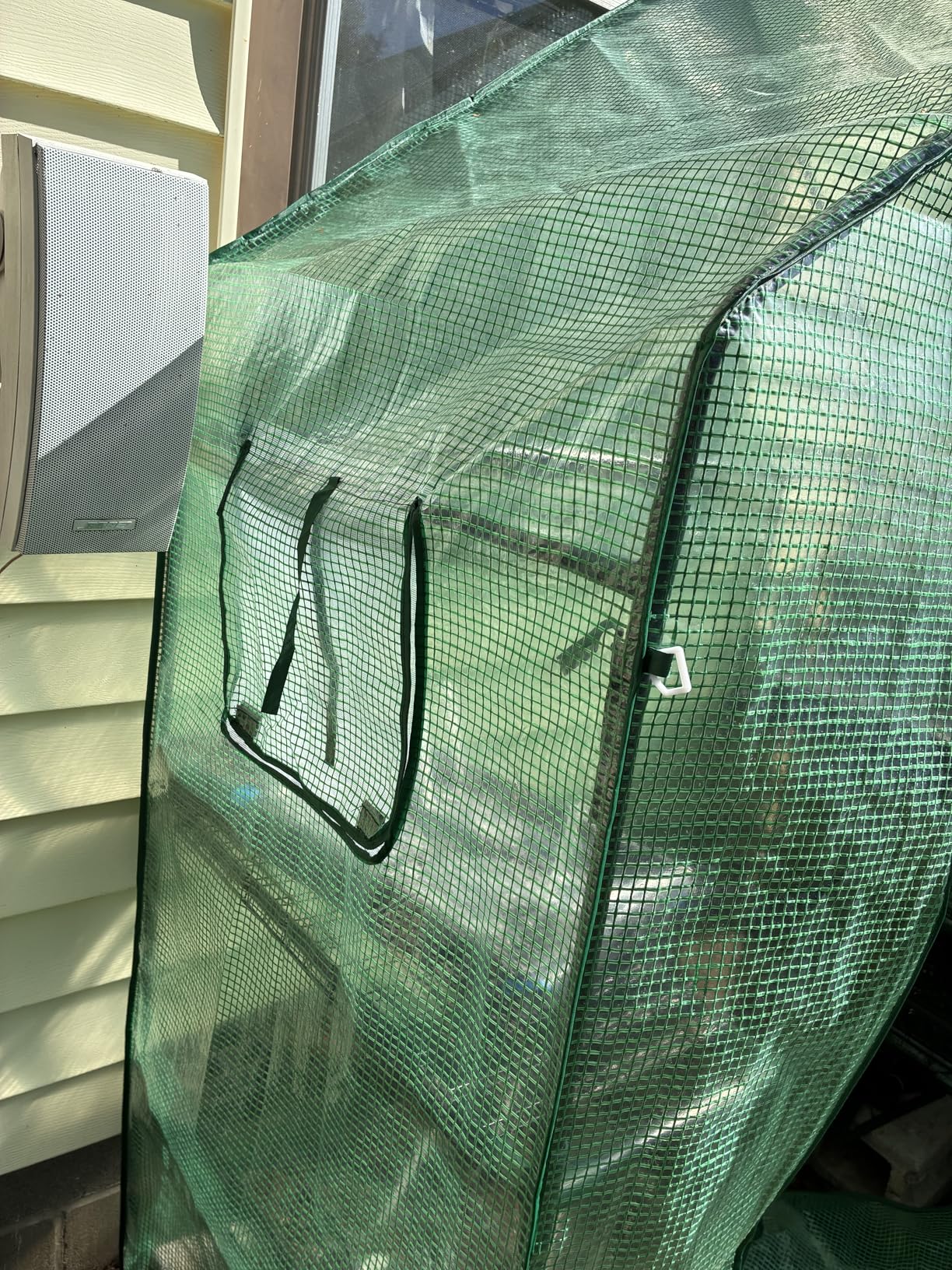 Walk in Greenhouse with Shelves, Walk-in Plant Green House with Durable Green PE Cover, 3 Tiers 6 Shelves Stands with Ground Pegs & Ropes for Stability, 56