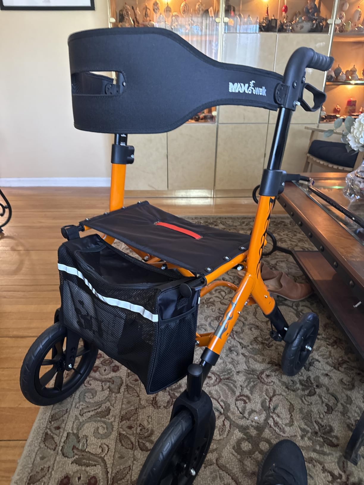 MAXWALK Rollator Walker with Seat, Tall Walkers for Seniors, 12