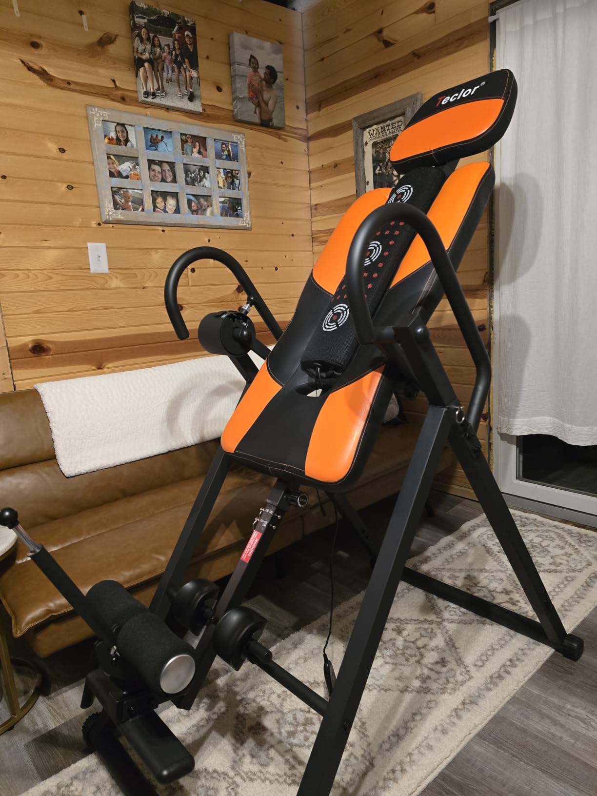 Teclor Inversion Table, Advanced Heat and Massage Function, Strength Training Inversion Table for Back Pain Relief, Heavy Duty Inversion Table 350 lbs Capacity with Wider and Thickened Backrest customer photo 1