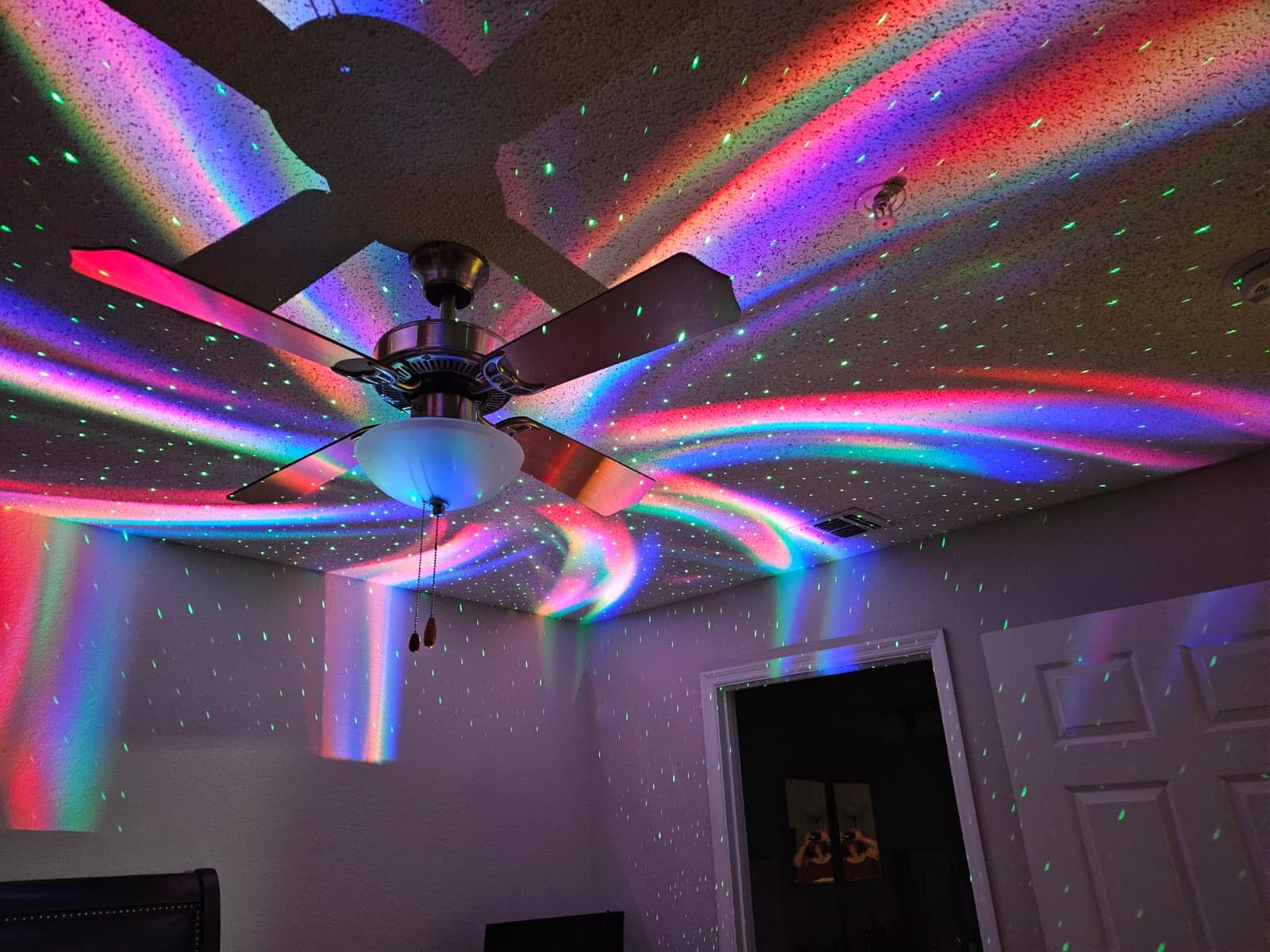Rossetta Dual Lens Galaxy Projector, Star Projector for Bedroom with 58 Light Effects, Night Light Projector with White Noise & Bluetooth Speaker, Remote Timer, Room Decor Gift for Kids Adults Teens customer photo 2