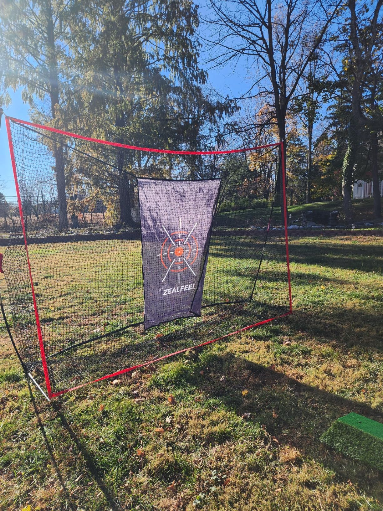 ZEALFEEL Golf Net, 10x7ft Practice Net with Chipping Net, Foldable Mat, Silk Target, 8 Tees, 6 Balls, Carry Bag, Golf Hitting Nets for Backyard Driving Chipping Indoor Outdoor Use customer photo 2