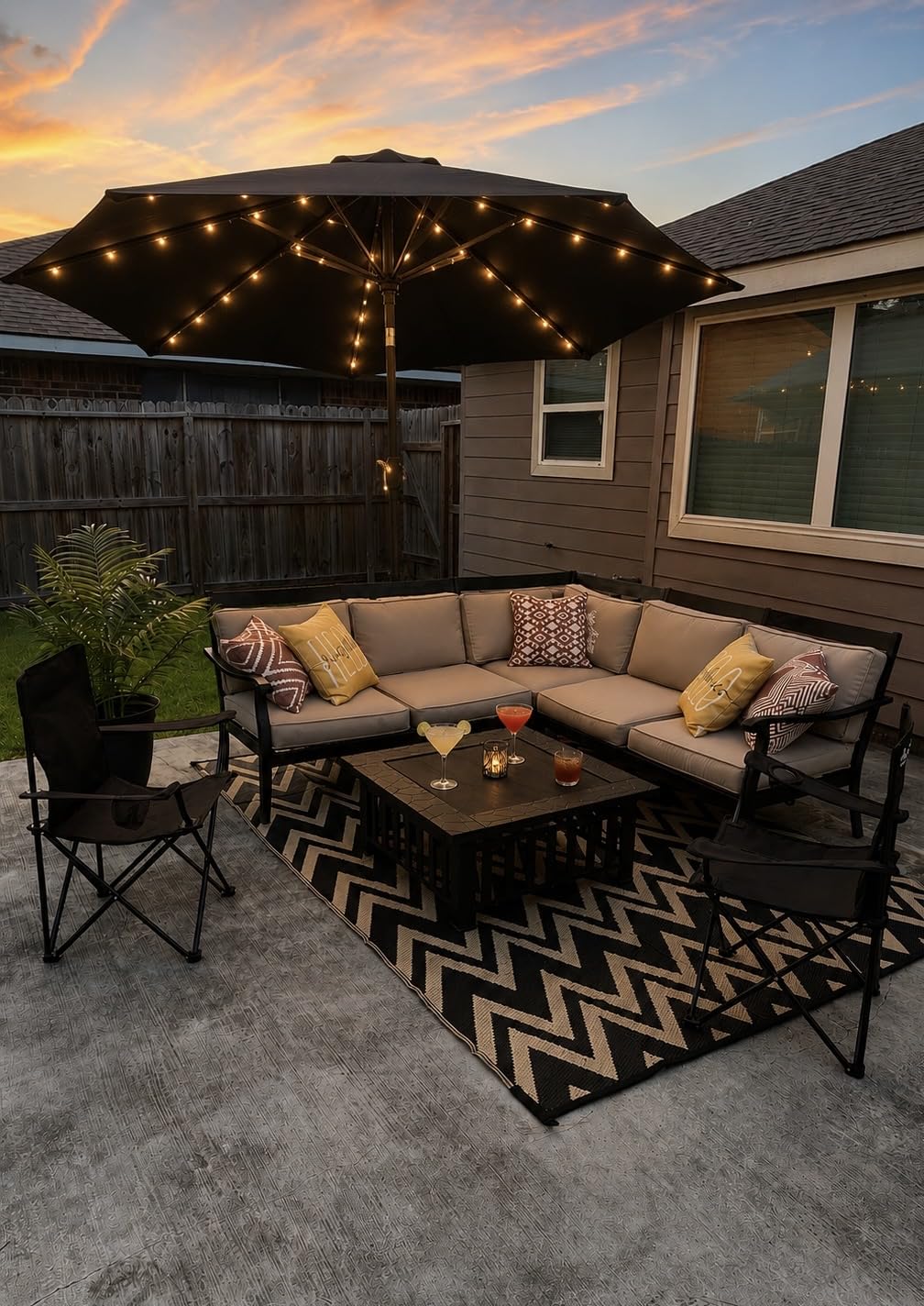 EcoNook 32 inch Fire Pit, Square Outdoor Fire Pit Table with Spark Screen & Fire Poker, 3-in-1 Multipurpose Firepits for Outside, Fireplace for Yard, Garden, Patio customer photo 1