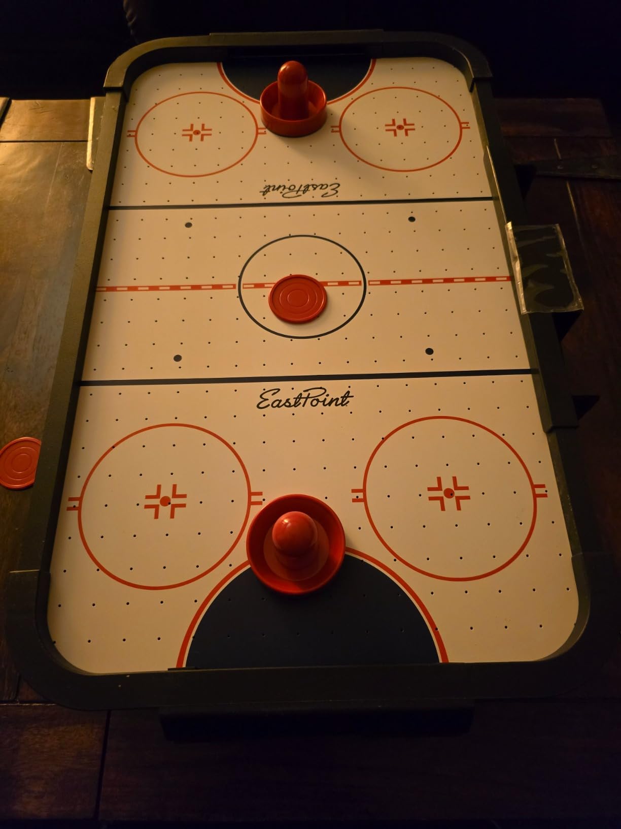 EastPoint Tabletop Air Hockey Table Pro - Black & White - LED Scoreboard for Hockey Game - Includes Pucks & Pushers for Table Games for Kids customer photo 1