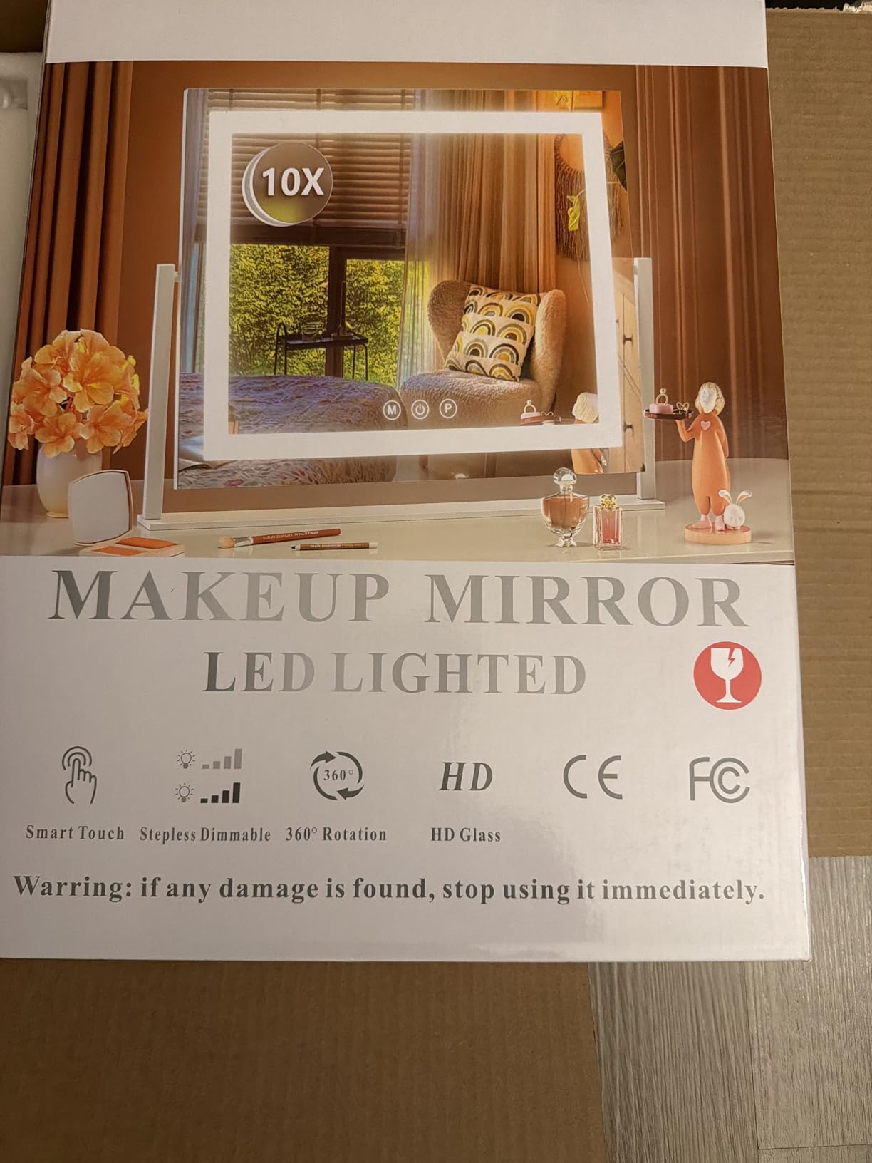 Gvnkvn Lighted Makeup Mirror, 17.3