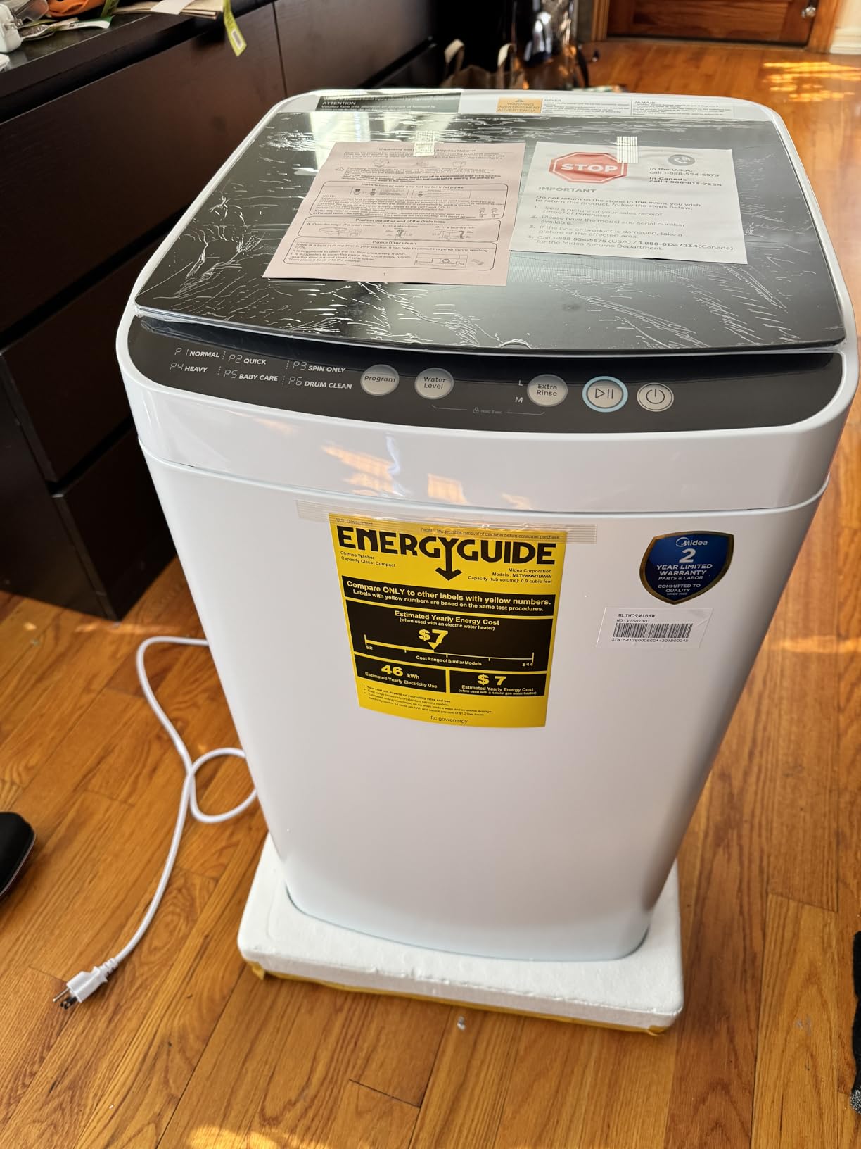 Midea Portable Washing Machine 0.9 Cu.ft for Homes & Apartments White customer photo 2