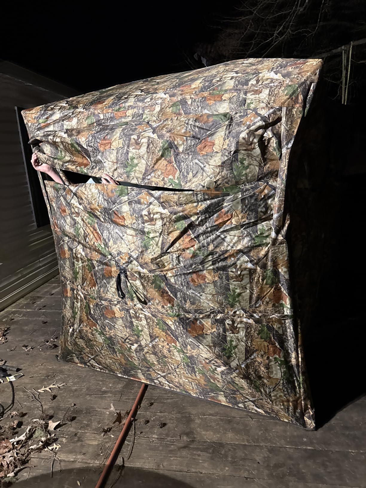 HUNTSEN Hunting Blind 270 Degree See Through Ground Blind - 2-3 & 3-4 Person Pop Up Deer Blind for Hunting with Carrying Bag - 300D Reinforced Portable Durable Blind for Turkey and Deer customer photo 1