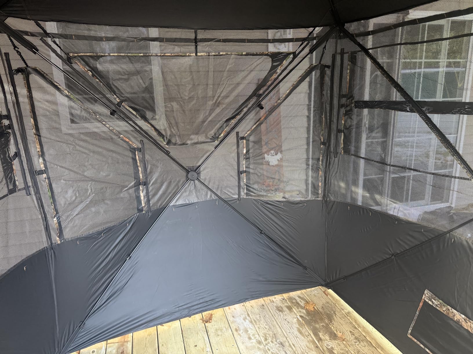 HUNTSEN Hunting Blind 270 Degree See Through Ground Blind - 2-3 & 3-4 Person Pop Up Deer Blind for Hunting with Carrying Bag - 300D Reinforced Portable Durable Blind for Turkey and Deer customer photo 2