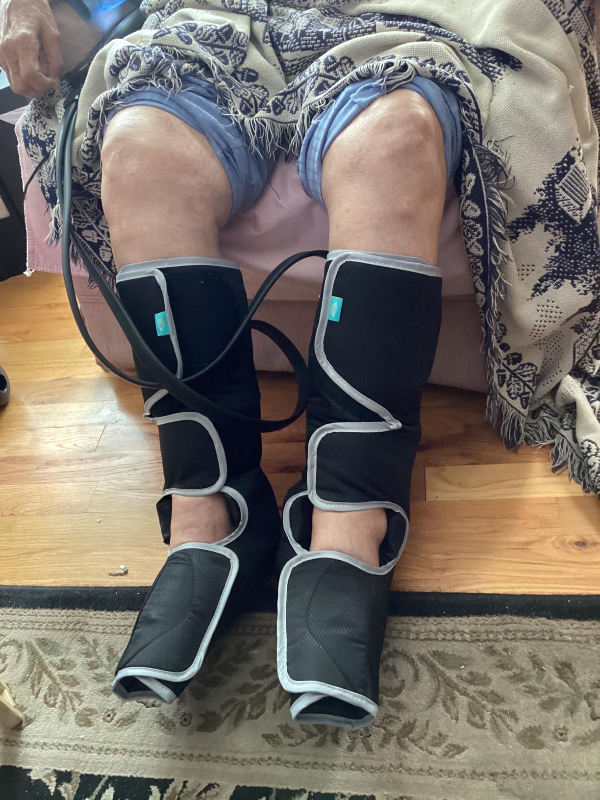 ALLJOY Leg Massager for Circulation and Pain Relief FSA, Father-s Day Gift-s for Dad Men Women, Leg Massager with Heat and Compression Helpful for Vericose Veins, Fatigue, Cramps, Swwelling, Edema customer photo 1