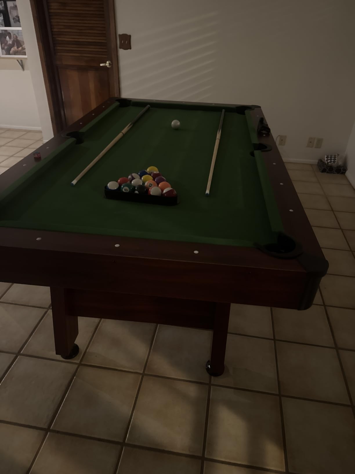 GoSports 7 and 8 ft Pool Tables with Wood Finish - Gray, Black, or Green Felt - Billiards Game Room Table for Adults & Family - Accessories Not Included customer photo 1