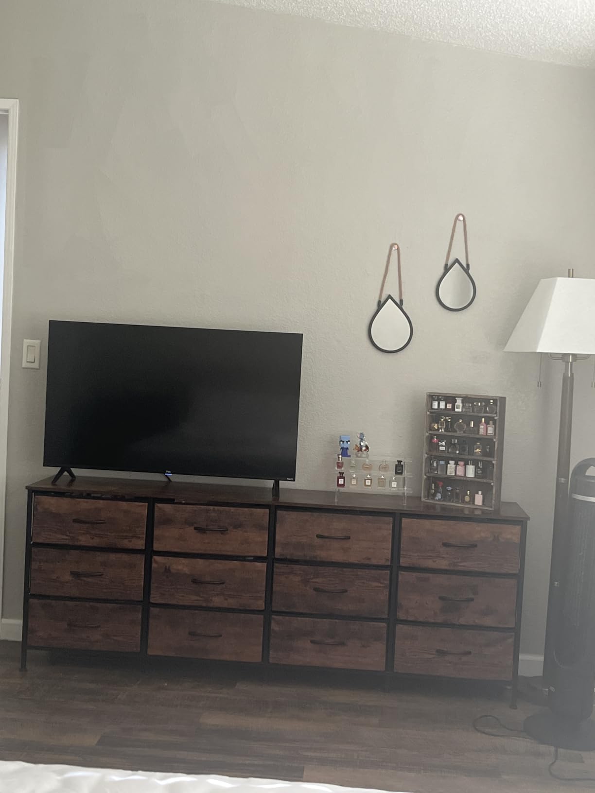 Huuger 70 Inch Dresser for Bedroom, TV Stand for 65, 75, 80 Inch TV, 12 Fabric Drawer Long Dresser, Large Entertainment Center for Bedroom, Wide Chest of Drawer with Storage, Rustic Brown customer photo 1