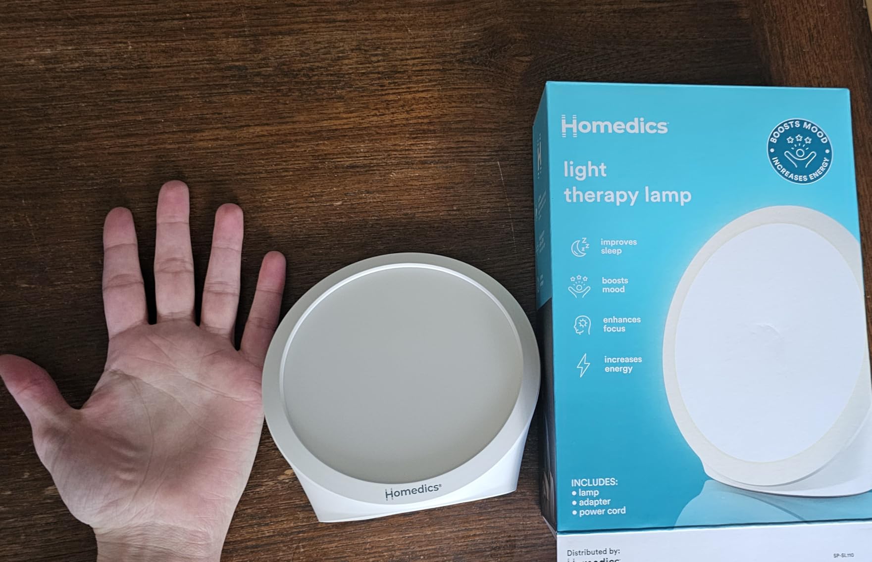Homedics Light Therapy Lamp, Sun Lamp, 10,000 Lux, UV-Free | Full Spectrum LEDs for Improved Sleep, Boosted Mood & Increased Energy, Adjustable Color Temperature, 6 Timer Settings, Compact & Stylish customer photo 2