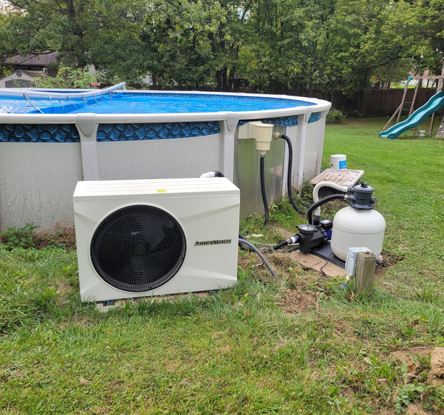 AQUASTRONG Swimming Pool Heat Pump,Pool Heater for Above Ground and Inground Pool, Heating and Cooling Pool Heater, for Large 9000 Gallons customer photo 1