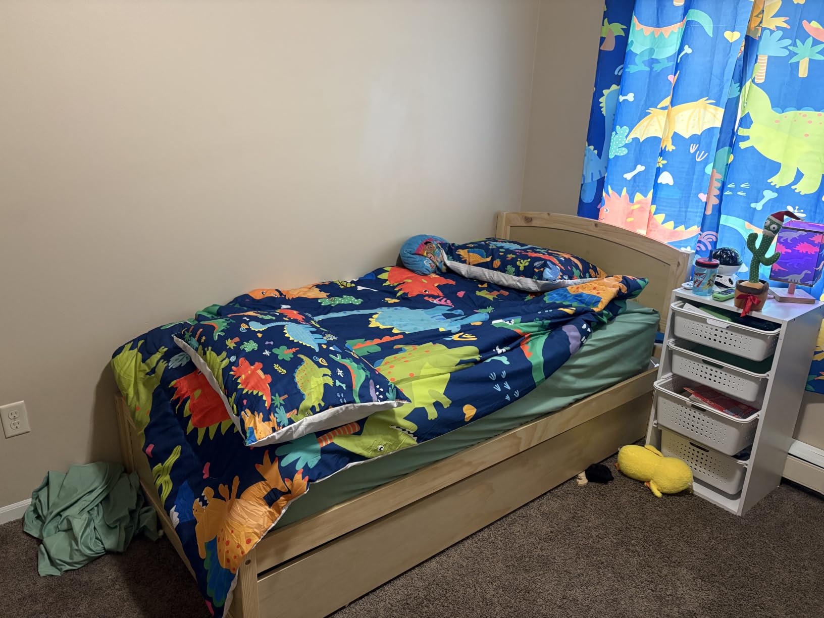 Twin Trundle Bed, Solid Wooden Pull Out Bed Frame, Extendable Day Bed with Headboard and Solid Wood Slats Support, Bedroom, Living Room, Guest Room, No Box Spring Needed (Natural) customer photo 2