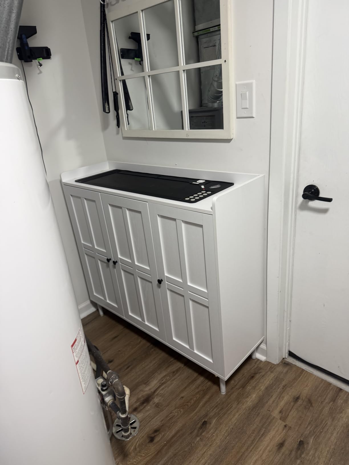 Shoe Cabinet with 3 Doors and Adjustable Shelves, 30 Pairs Shoe Storage Cabinet, 40 Inch Tall Farmhouse Shoe Rack Shoe Organizer Cabinet for Entryway Living Room Closet, White customer photo 2
