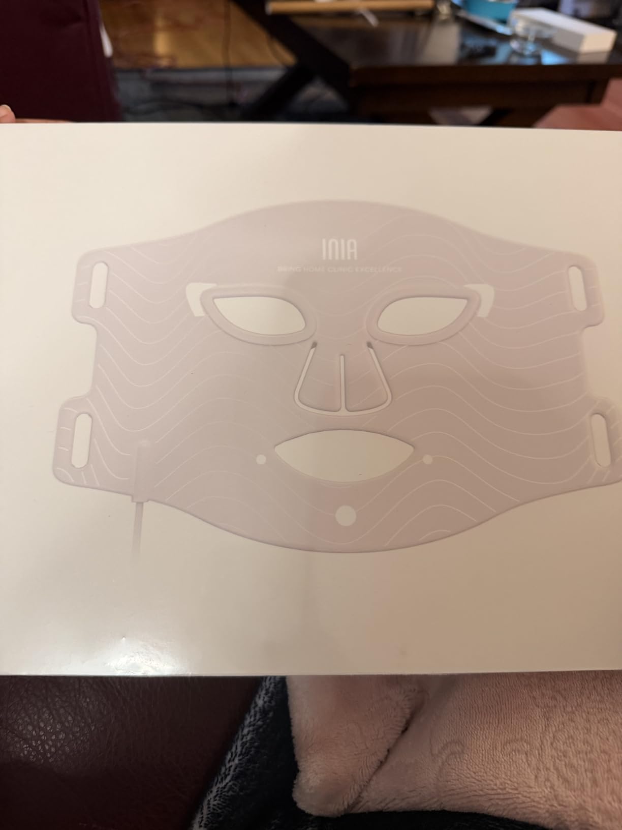 INIA Red Light Therapy Mask for Face, 850nm NIR, Red/Blue LED Light 4 Modes | 220 LEDs, 105mW/cm² output, 2600mAh rechargeable battery, 10-30min timer, auto shut-off - visible results in just 4 weeks customer photo 1