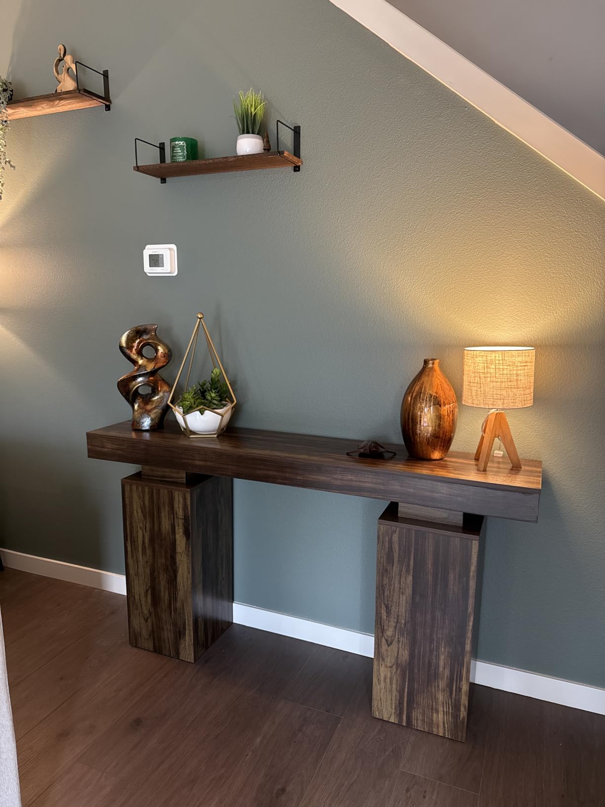 Tribesigns 63-Inch Long Console Table, Farmhouse Entryway Table Behind Couch, Wooden Foyer Stand Entry Station, Modern Hallway Accent Furniture for Living Room Decor, Entrance, Natural Wood Finish customer photo 1