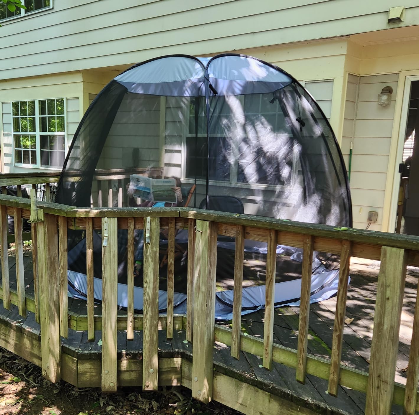 Alvantor Pop Up Screen House Tent, Instant Outdoor Gazebo with Mosquito Netting & UPF 50+ Sun Protection, Portable Canopy Shelter for Patio, Backyard, Camping (2-10 Person) customer photo 2