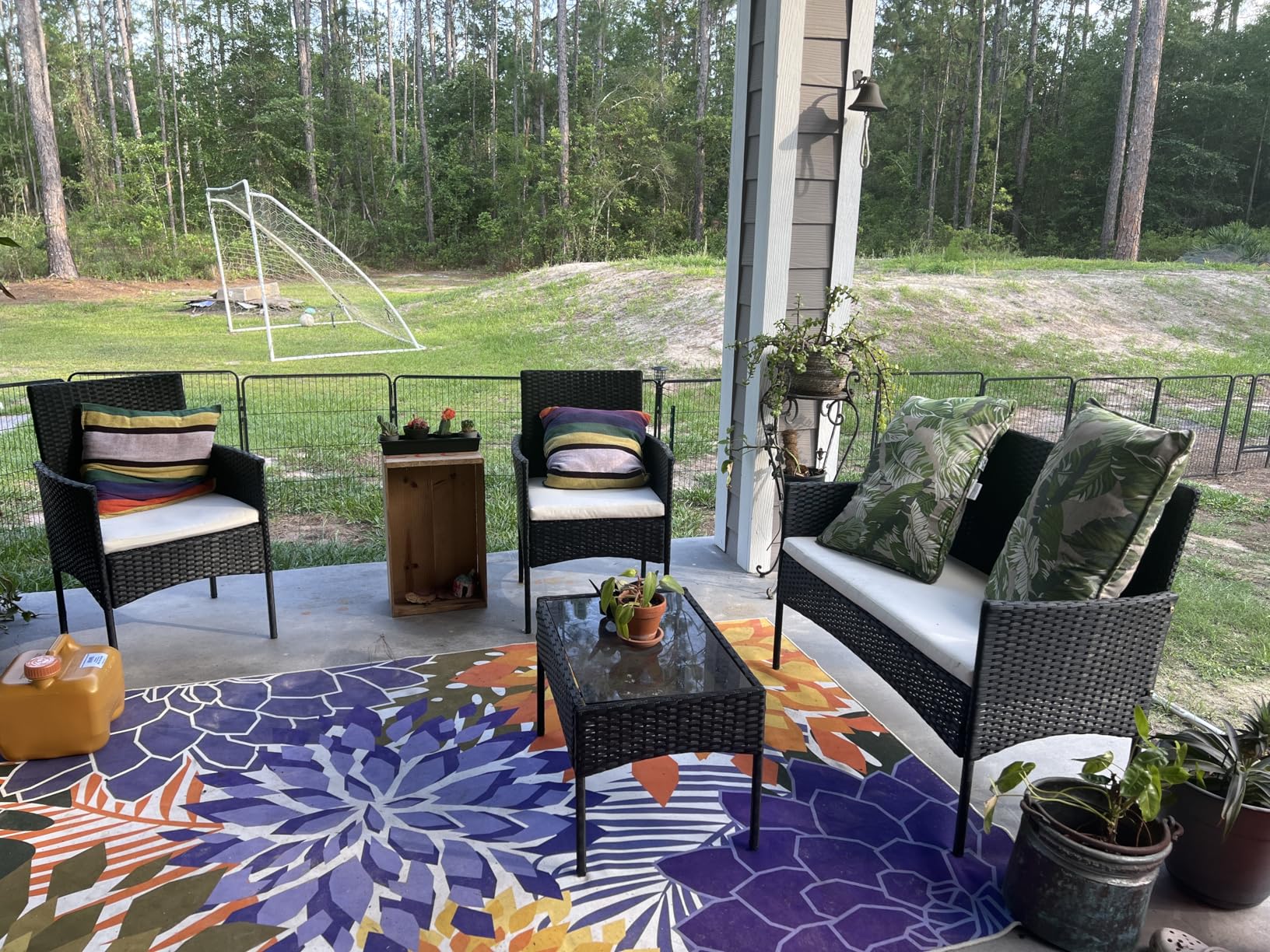 Shintenchi 4 Piece Outdoor Patio Furniture Set, Wicker Rattan Patio Conversation Set, Outdoor Chairs and Loveseat with Coffee Table for Porch, Yard & Poolside (Brown) customer photo 2