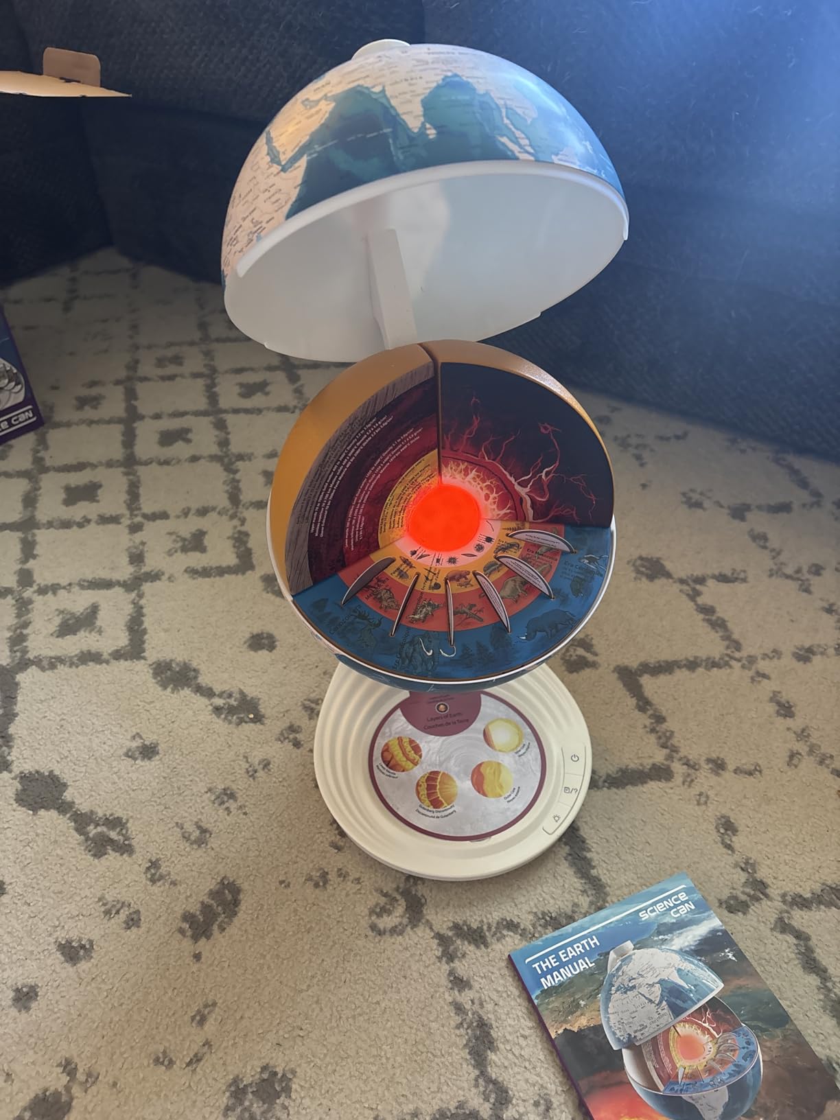 Science Can Openable Globe for Kids, 8 Inch Interactive Globe with Knowledge & Quiz Mode, Bilingual STEM Toys for Ages 8-13, Educational Toys Birthday Gifts for 6 7 8 9 10 Boys & Girls customer photo 2