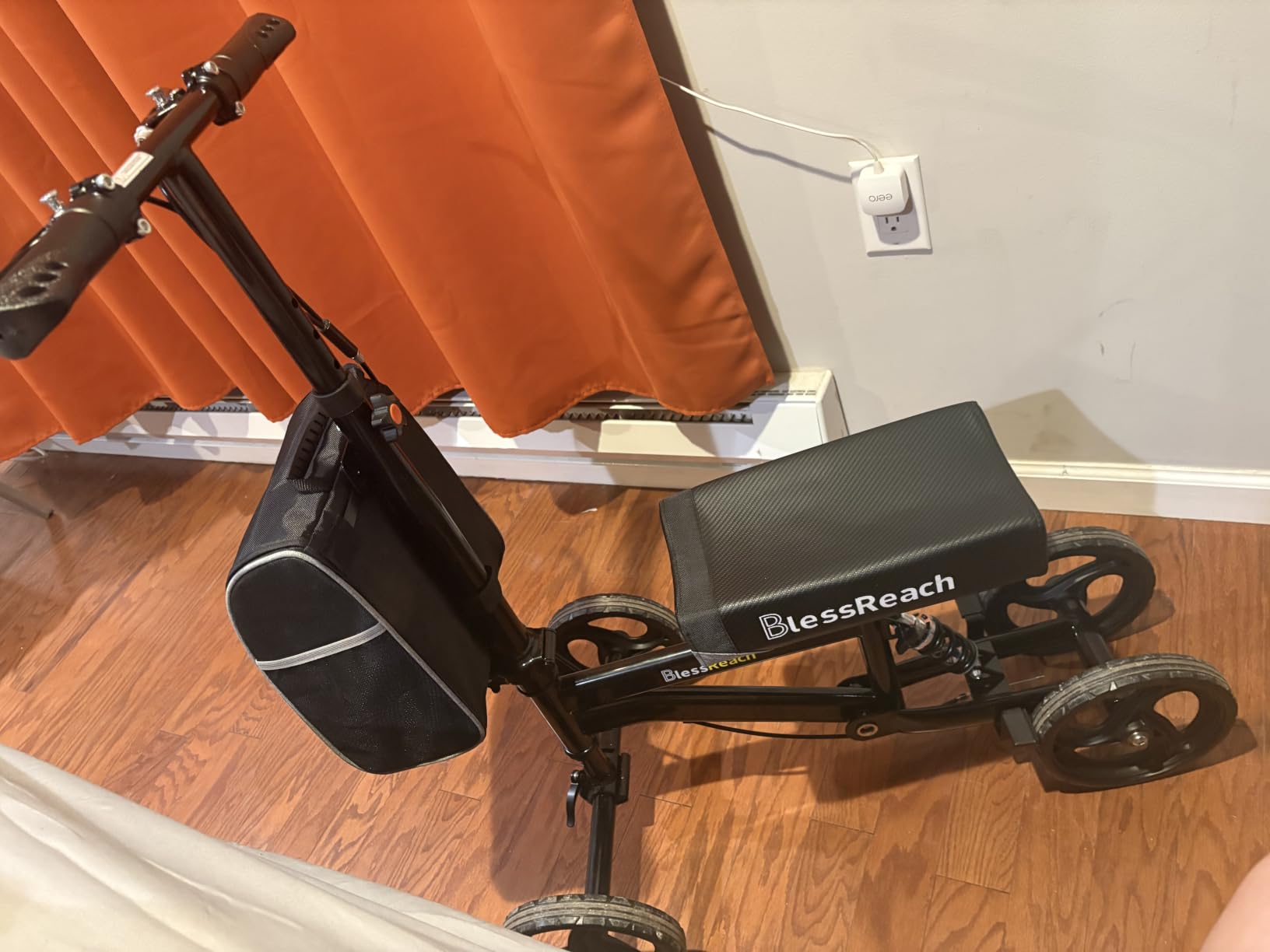 BlessReach Knee Scooter Walker for Adults Foot Injuries Ankle Surgery, Knee Scooters for Adult, Foldable Steerable with Dual Handbrake, Height Adjustable Handle & Knee Pad, 300 lbs Capacity,Black customer photo 1