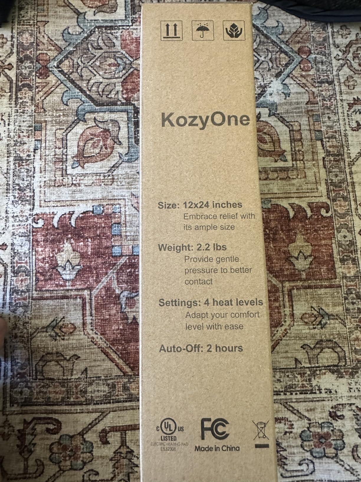 KozyOne Weighted Premium Heating Pad - Far Infrared & Negative Ion Therapy for Pain Relief in Back, Neck, Shoulders, Knees, 4 Heat Settings, Auto-Off, Machine Washable (12