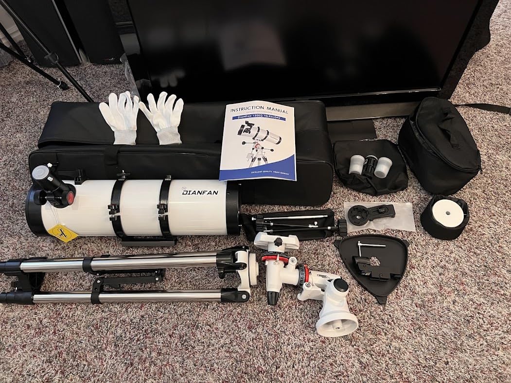 Telescope 150EQ Astronomical Professional Telescope for Adults High Powered, Manual Equatorial Reflector Telescopes for Beginners with Phone Adapter, Moon Filter, Stainless Tripod - with Carrying Bag customer photo 2