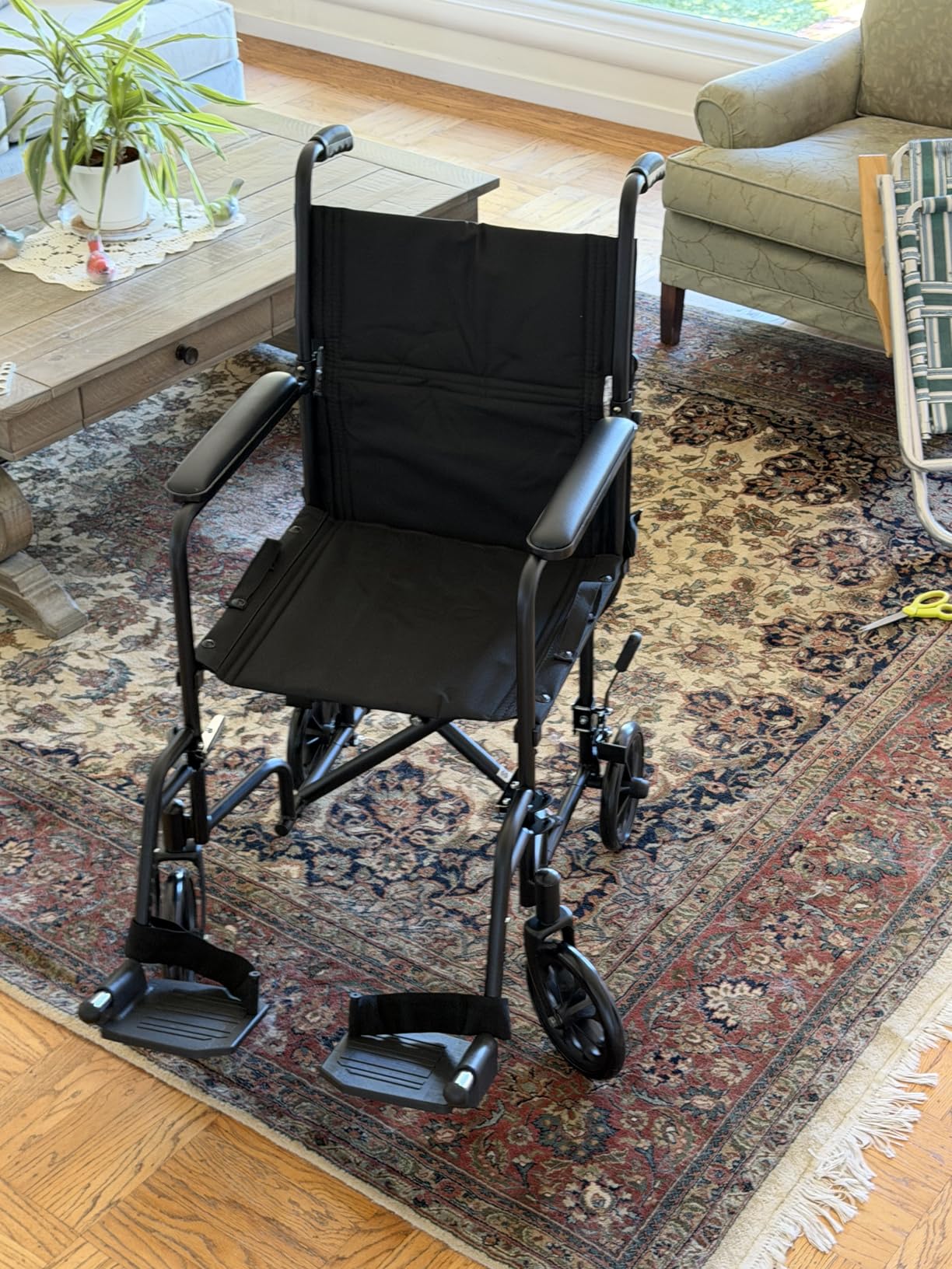 Vive Lightweight Transport Wheelchair for Seniors - Portable, Folding, 19