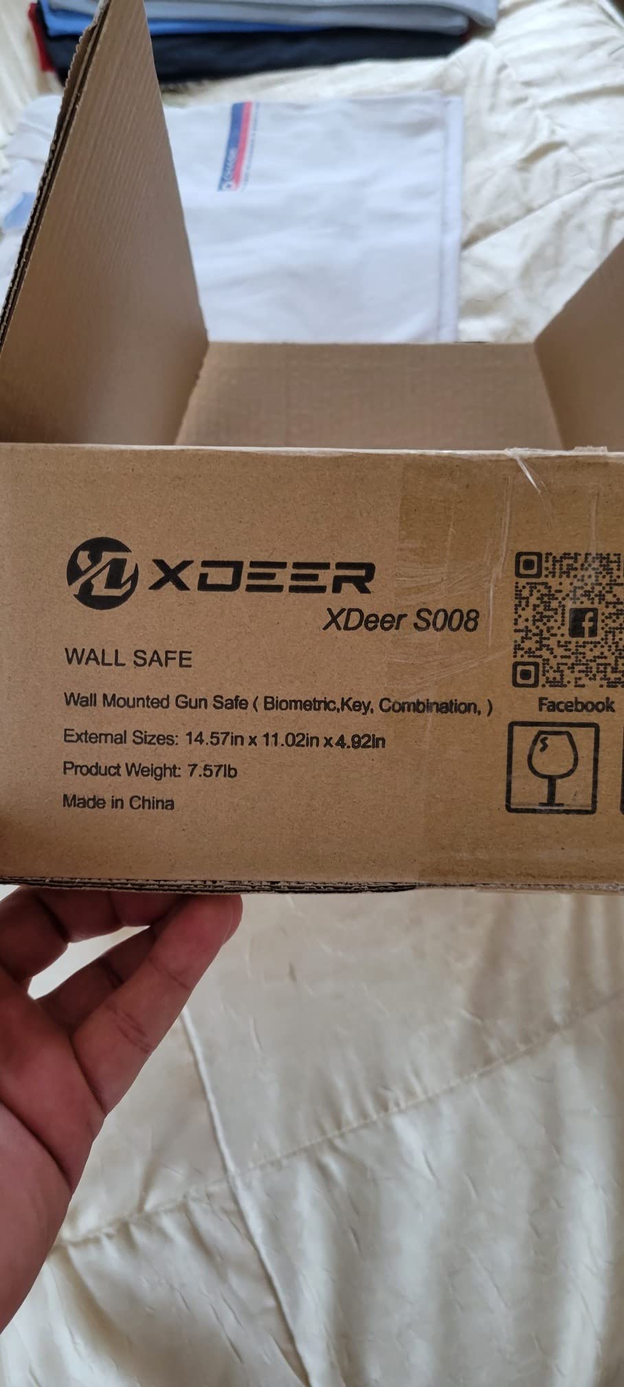 XDeer Biometric Wall Safe without Gas Strut for Quick Access | Small Hidden Storage for Full-Size Handgun, LED Light, Silent Mode, and Backlit Digital Keypad customer photo 1