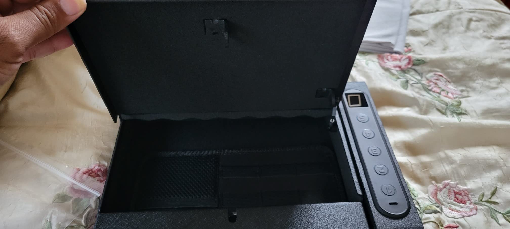 XDeer Biometric Wall Safe without Gas Strut for Quick Access | Small Hidden Storage for Full-Size Handgun, LED Light, Silent Mode, and Backlit Digital Keypad customer photo 2