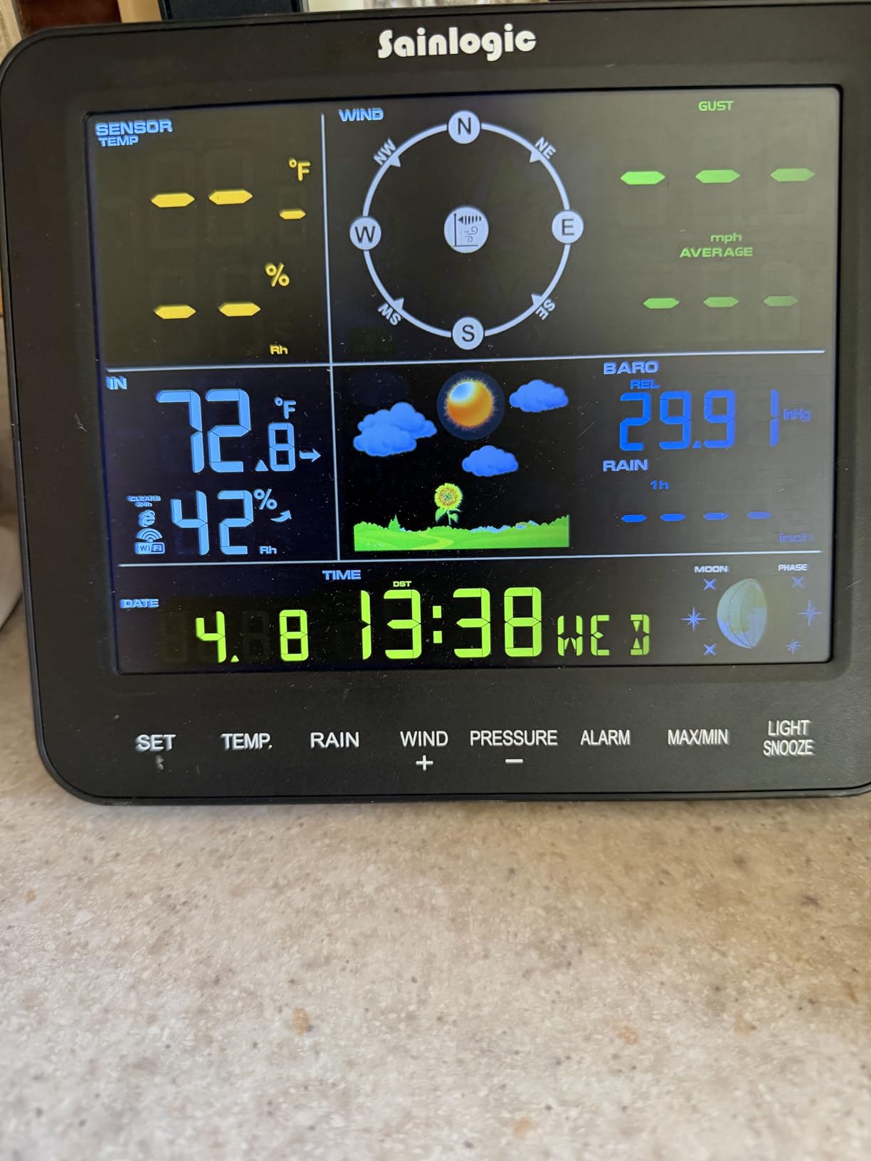 Sainlogic Smart WiFi Weather Station Wireless Indoor Outdoor with Rain Gauge, 24/7 AI Weather Forecast by Weatherseed, APP Alert (Only 2.4G) customer photo 2
