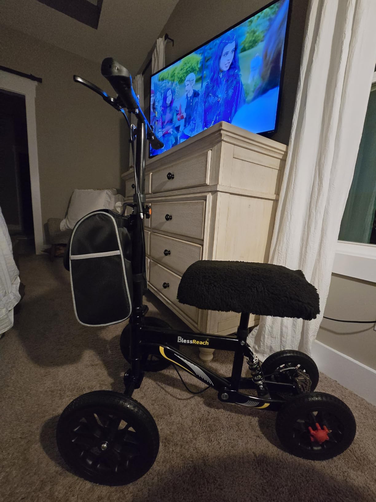BlessReach Deluxe Medical Scooter Double Handbrake, All Terrain Steerable Knee Scooter Crutch Alternative, for Adults Injured Ankle & Foot Recovery in Blacks customer photo 1