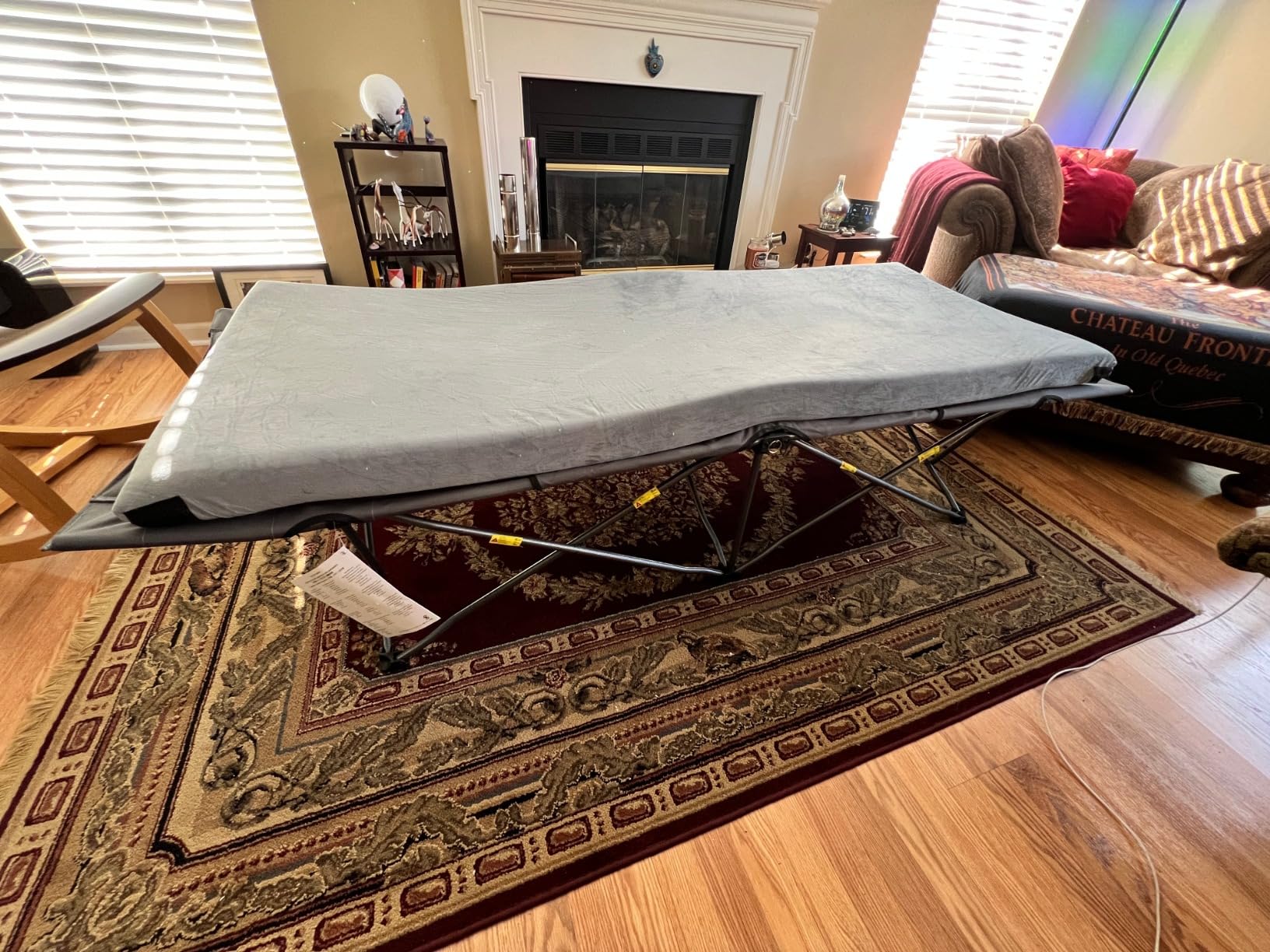TIMBER RIDGE 32.5in Extra Wide Heavy Duty Camping Cot for Adult, Easy Set Up Oversized Sleeping Cot with Carry Bag for Camping, Travel and Outdoors, Support up to 450lbs, Black customer photo 1