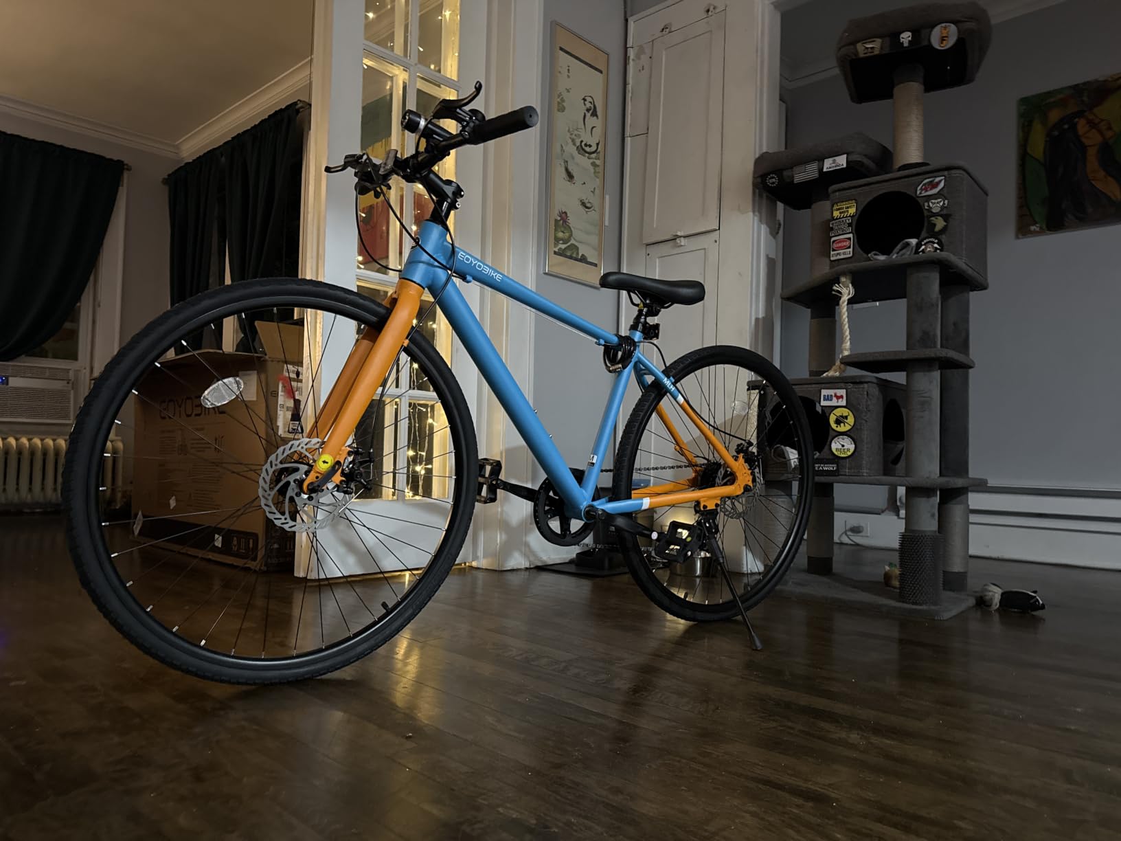 MOONCOOL Hybrid Bike for Adults, 8-Speed Commuter Bicycle, Aluminum Frame, Dual Disc Brakes, Upright Geometry customer photo 2