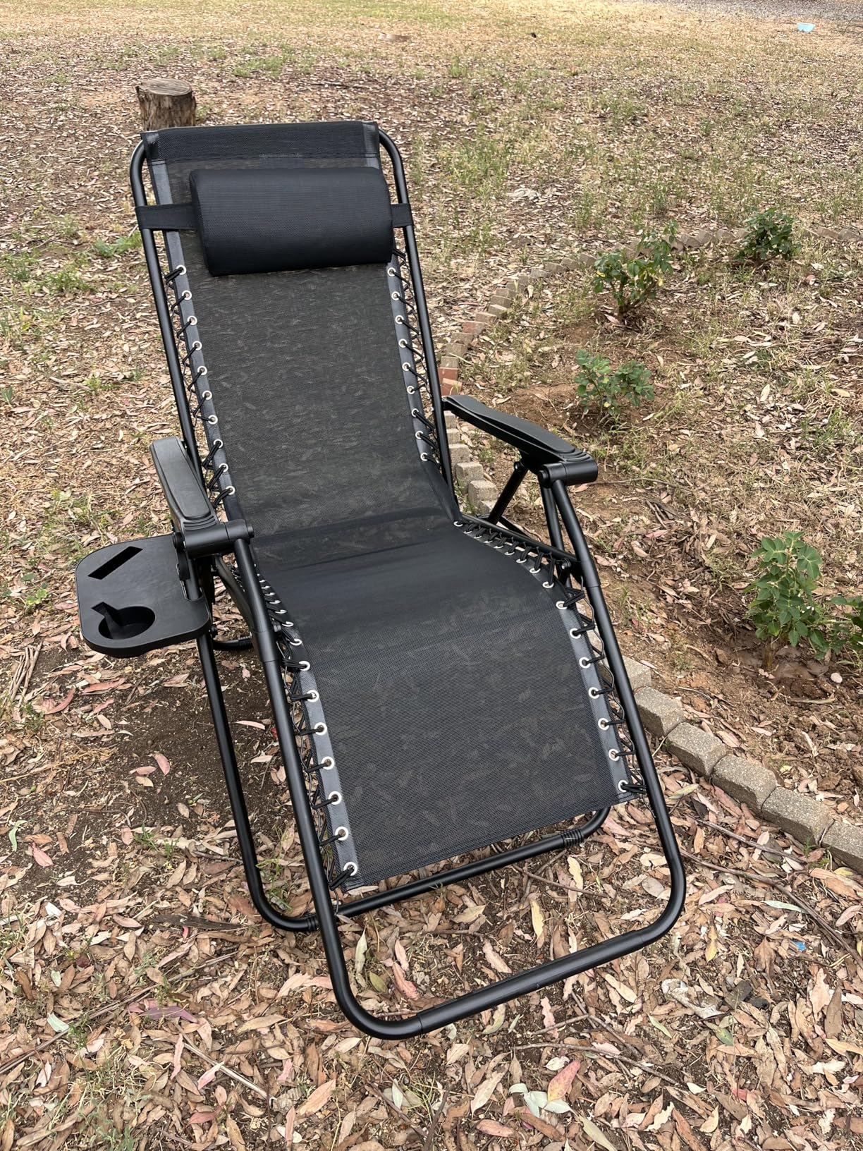 NEWBULIG Zero Gravity Chairs Set of 2, Lounge Chair Folding Portable Adjustable Camping Reclining Chairs with Adjustable Pollow, Mesh Back, Cup Holder Trays Lawn Patio Chair for Pool Beach customer photo 2