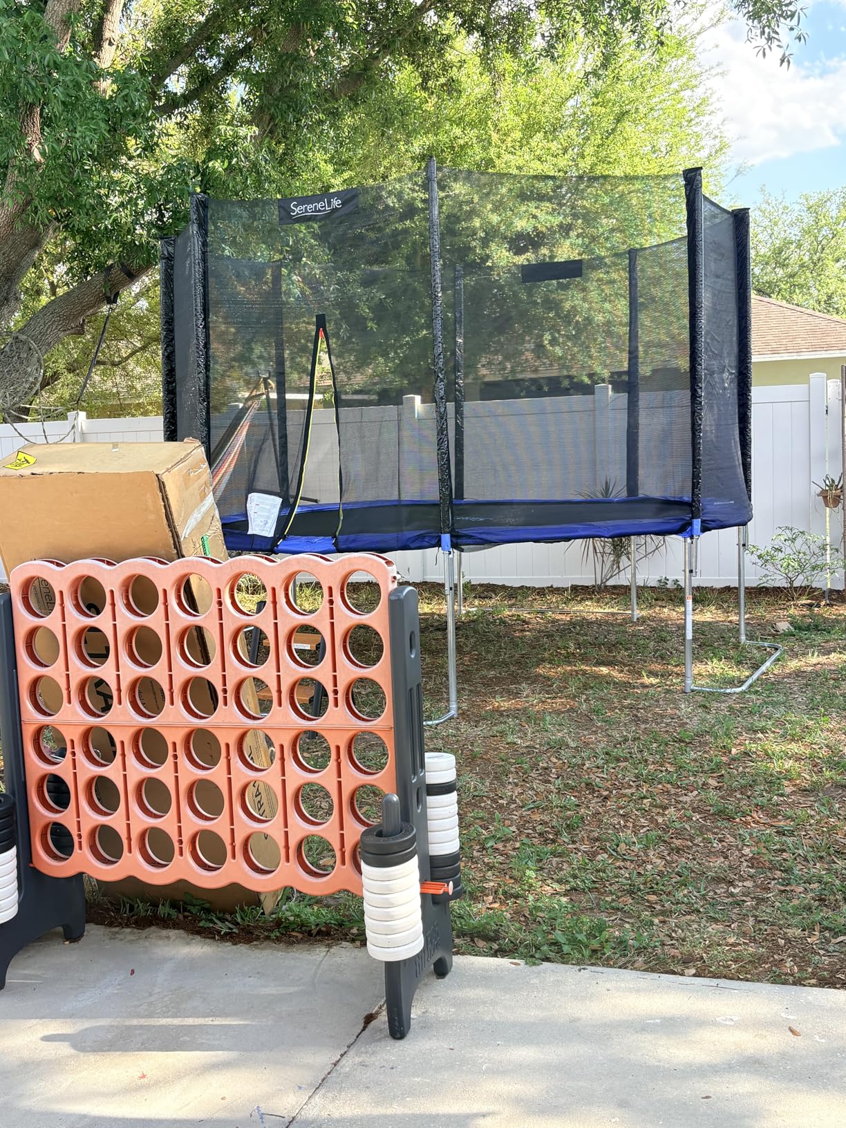 SereneLife Trampoline Outdoor 8FT 10FT 12FT 14FT with Enclosure Net, Ladder and Anti-Rust Coating - ASTM Approved customer photo 2