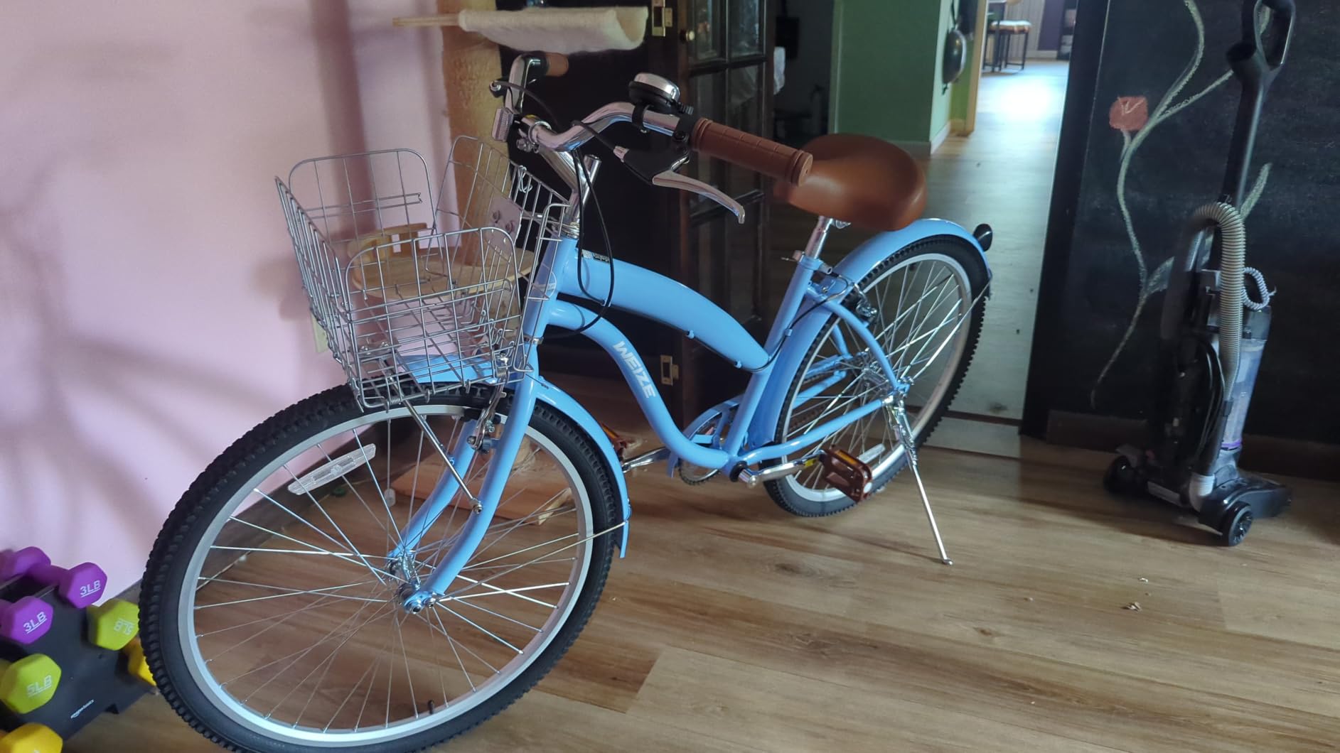 WEIZE Beach Cruiser Bike, 26 inch Commuter Bicycle for Adult Men and Women, High-Carbon Steel Front & Rear Fenders, Comfortable City Bikes with Rear Rack, Ergonomic Upright Design customer photo 2