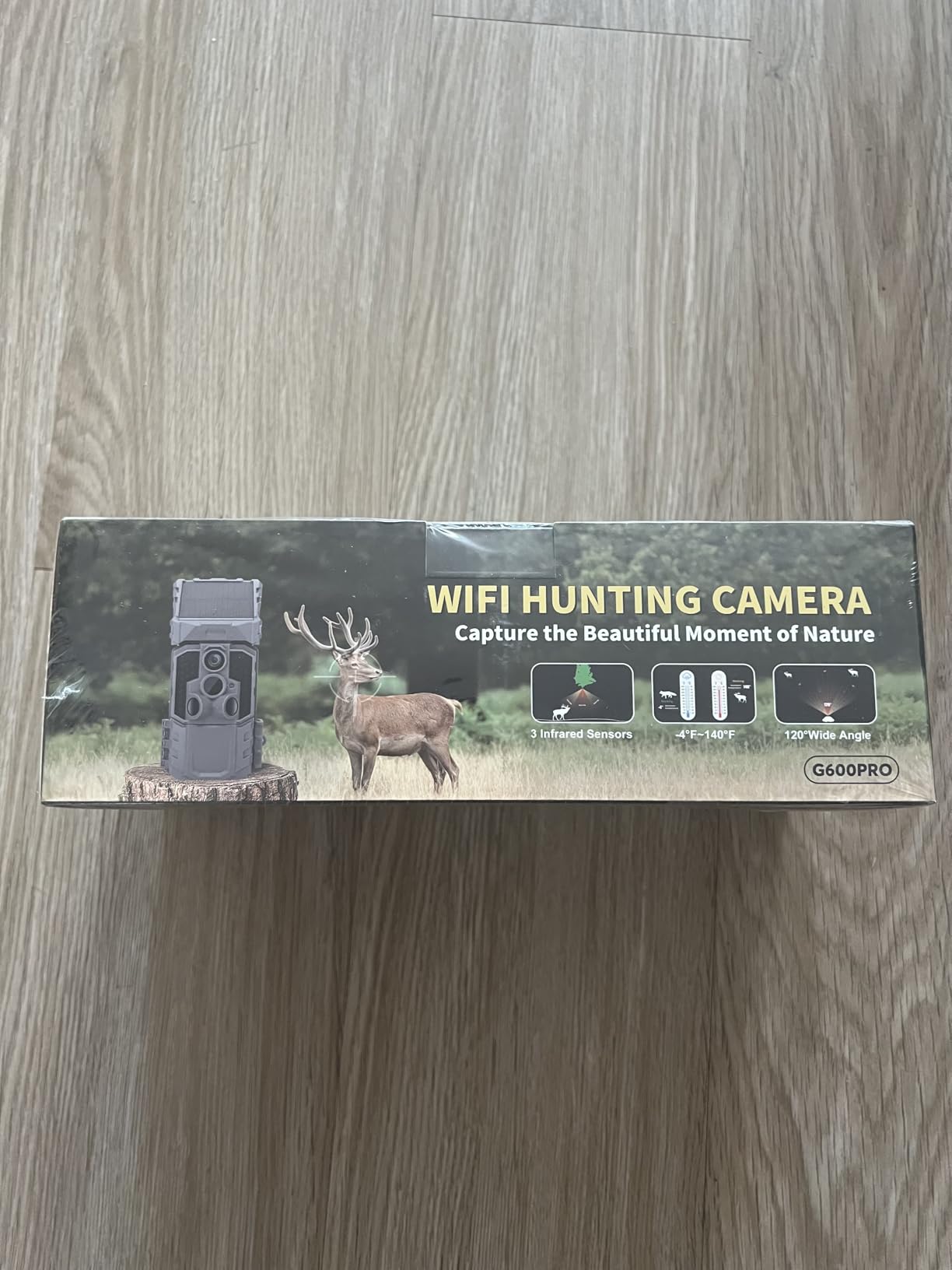 WOSPORTS Solar WiFi Trail Camera with 7800mAh Built-in Battery, 48MP Game Camera for 24/7 Wildlife Security, 0.1s Trigger, IP66 Waterproof Wildlife Cameras with 8 AA Batteries & 64GB SD Card customer photo 1