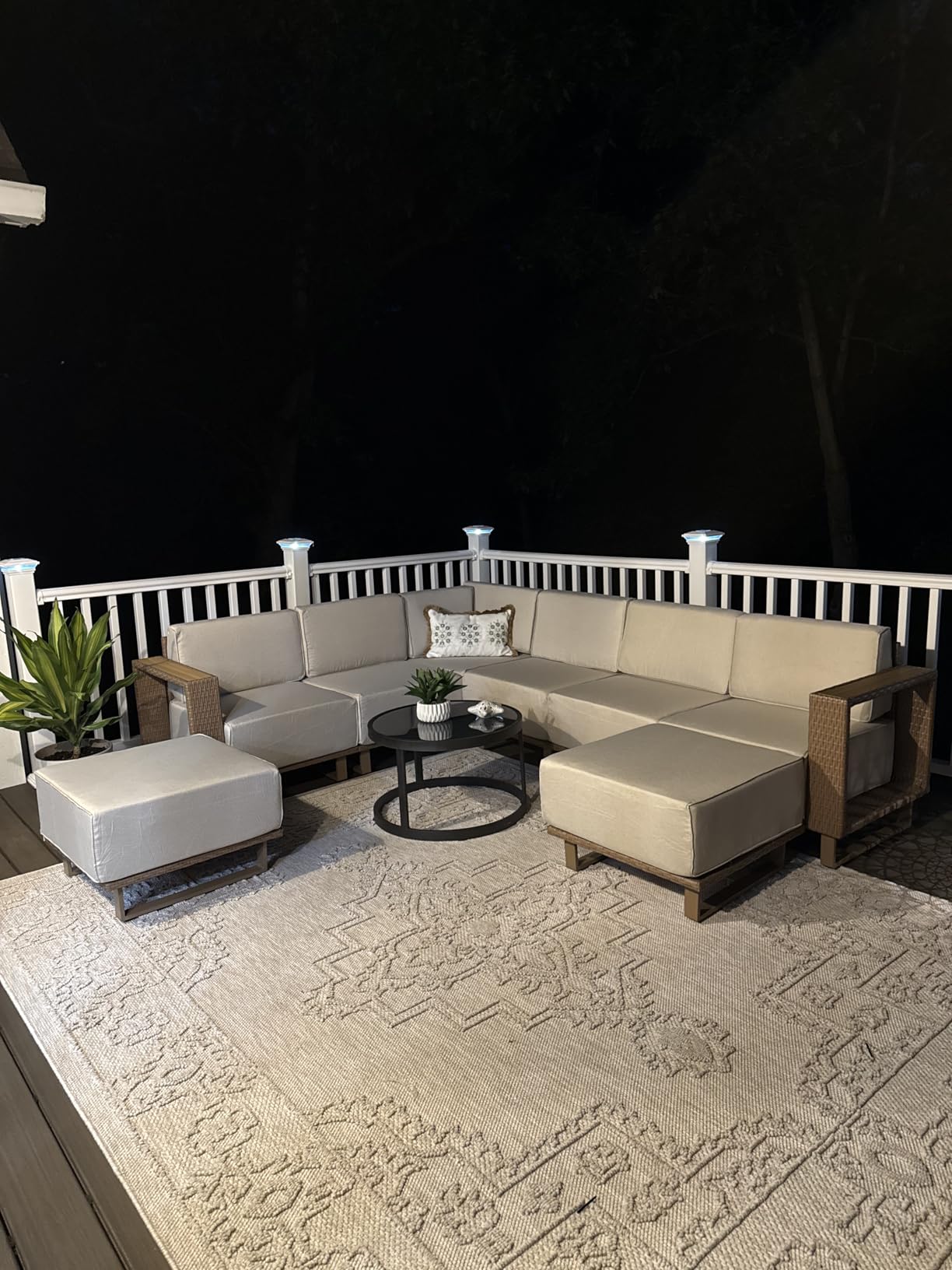 8pcs Outdoor Sectional, Patio Furniture with 10