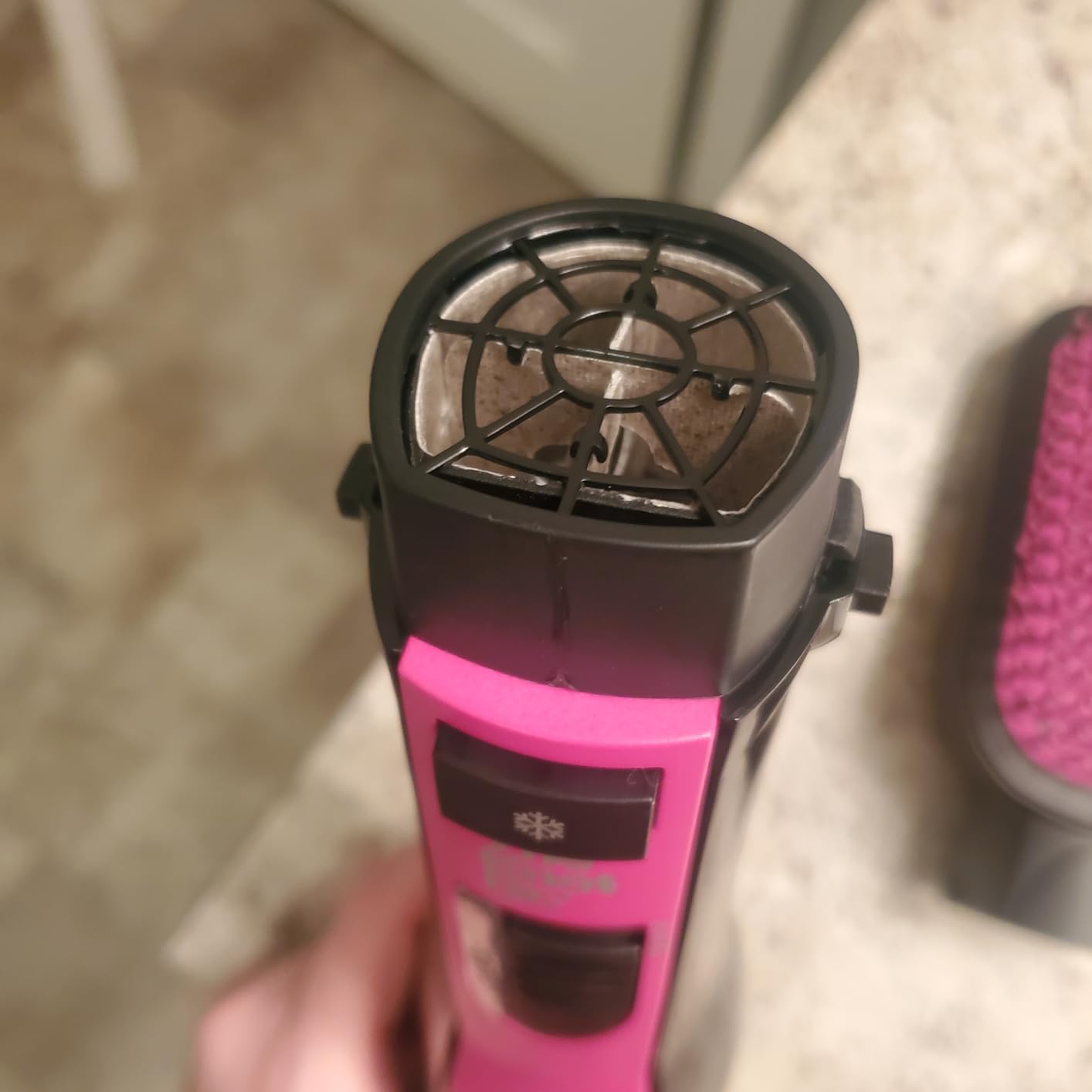 Conair All-in-One Dryer Brush Hot Air Brush | Dries, Detangles, Smooths, and Volumizes, All Hair Types, Black/Pink, BC105 customer photo 1