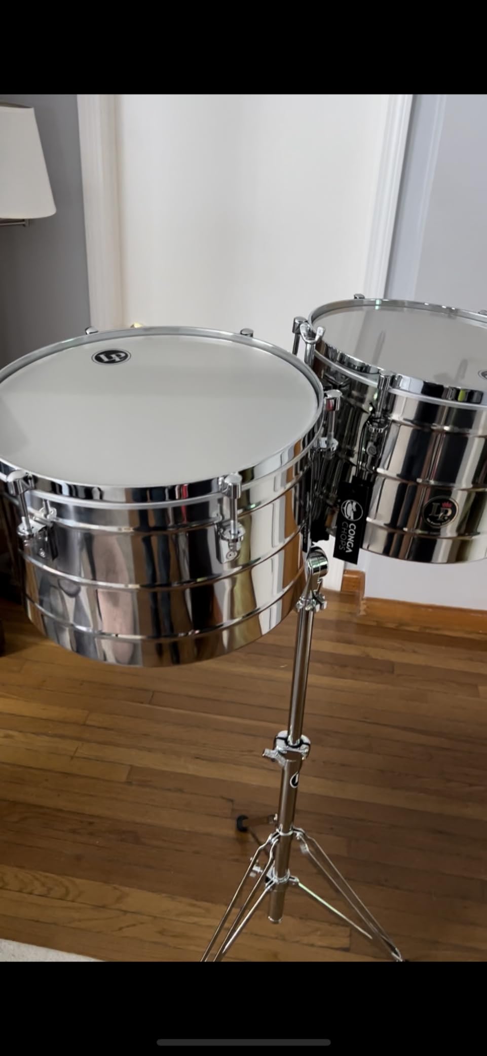 Latin Percussion LP258SLP Tito Puente Thunder Timbales, Steel with Stand customer photo 1