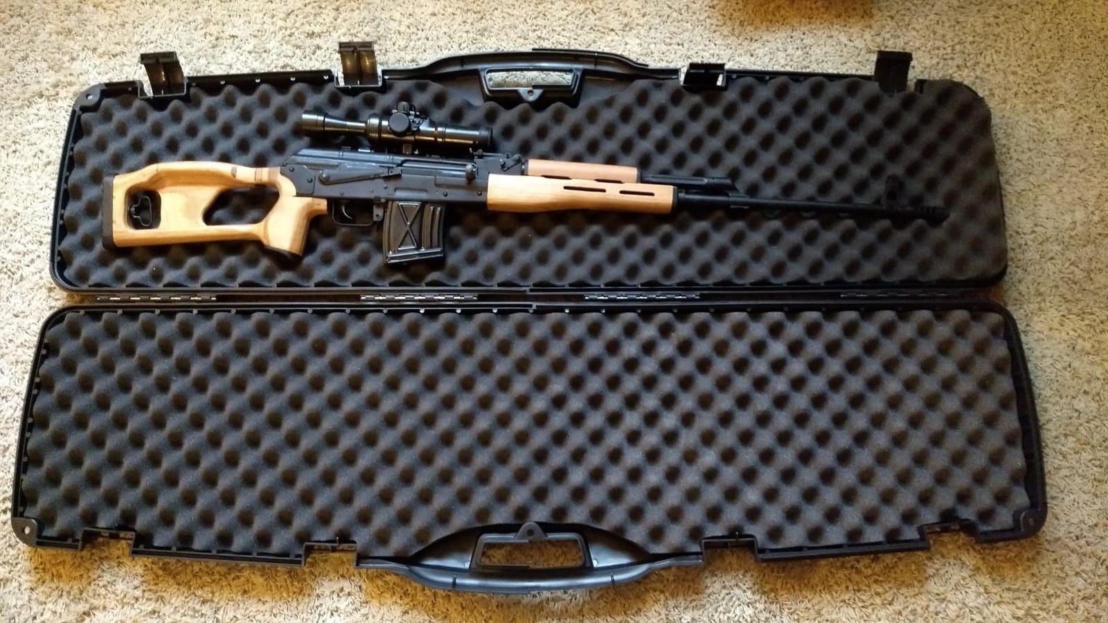 Plano Single Scoped or Double Non-Scoped Rifle Case, Black, 15.00 x 51.50 x 4.00